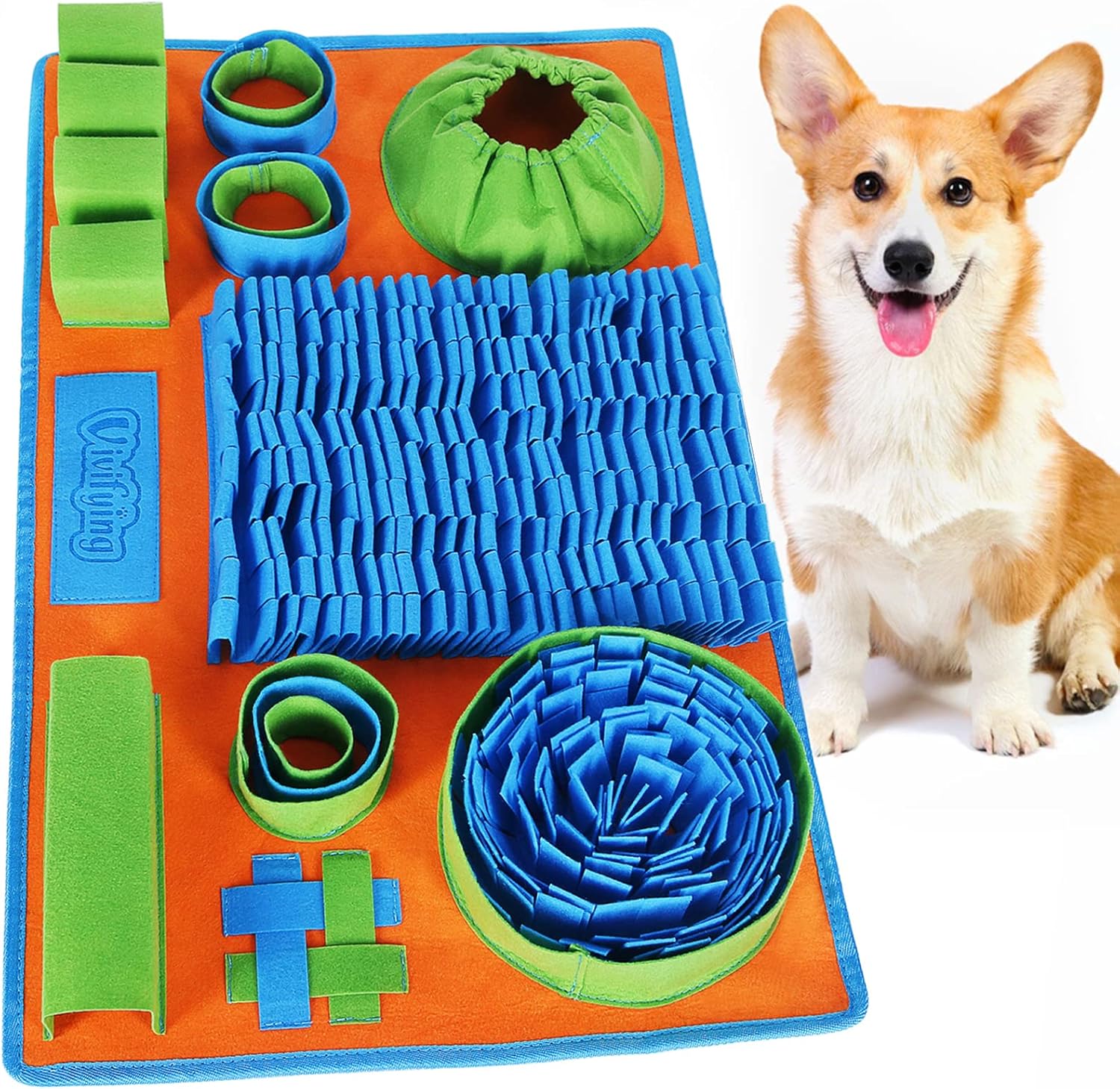 Vivifying Snuffle Mat for Dogs, Interactive Feeding Game for Boredom and Mental...