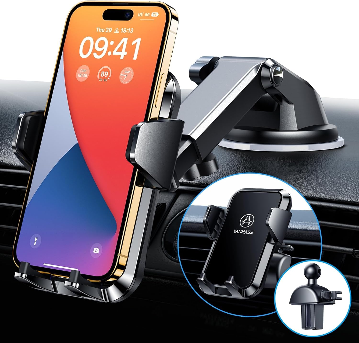 VANMASS 【BEST & Strongest】 Car Phone Holder Upgraded Military-Grade Suction Pa...