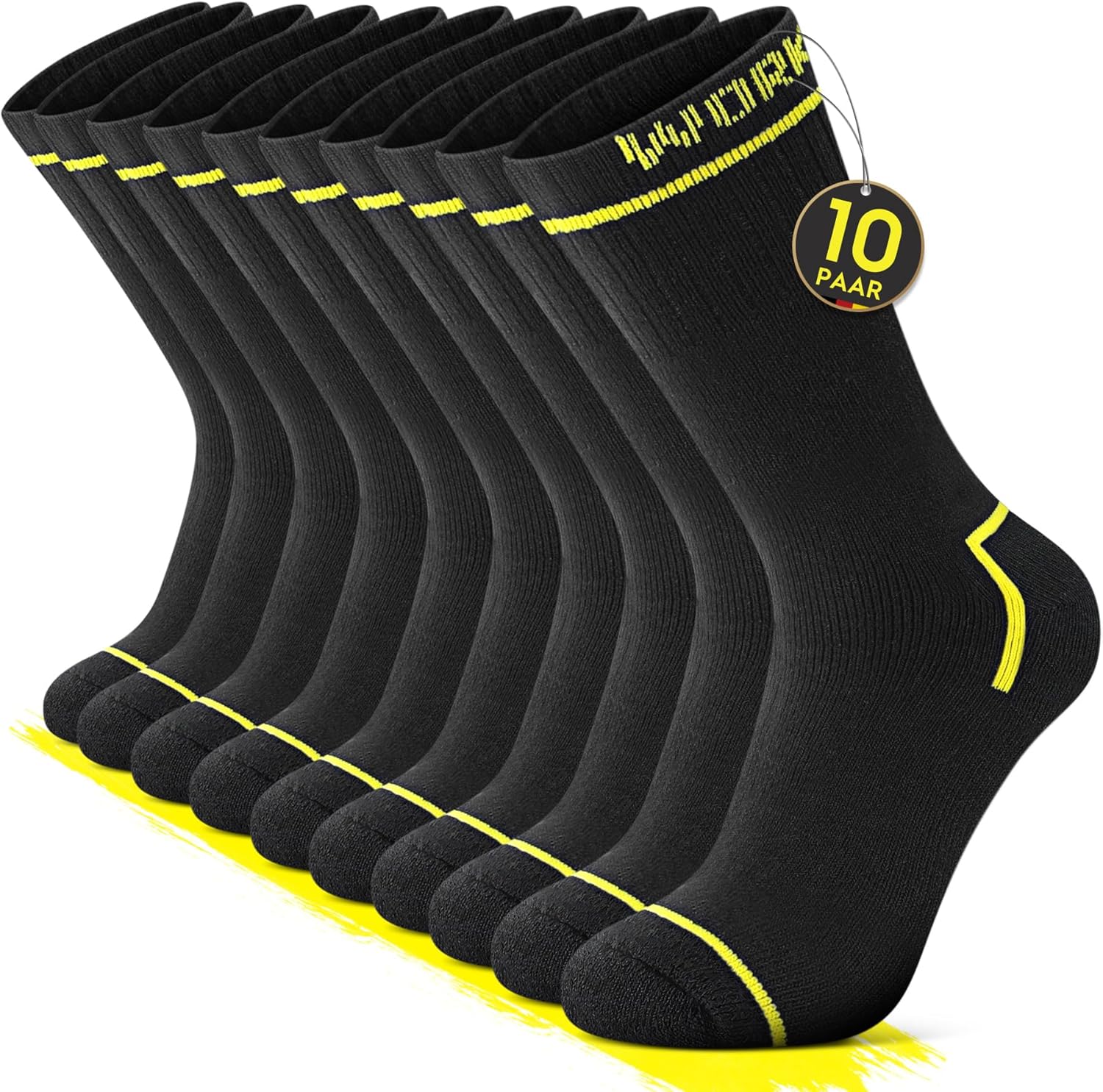 FALARY Men's Real Work Socks Cotton Anti Blister Padded Sole Work Sock Workwear...