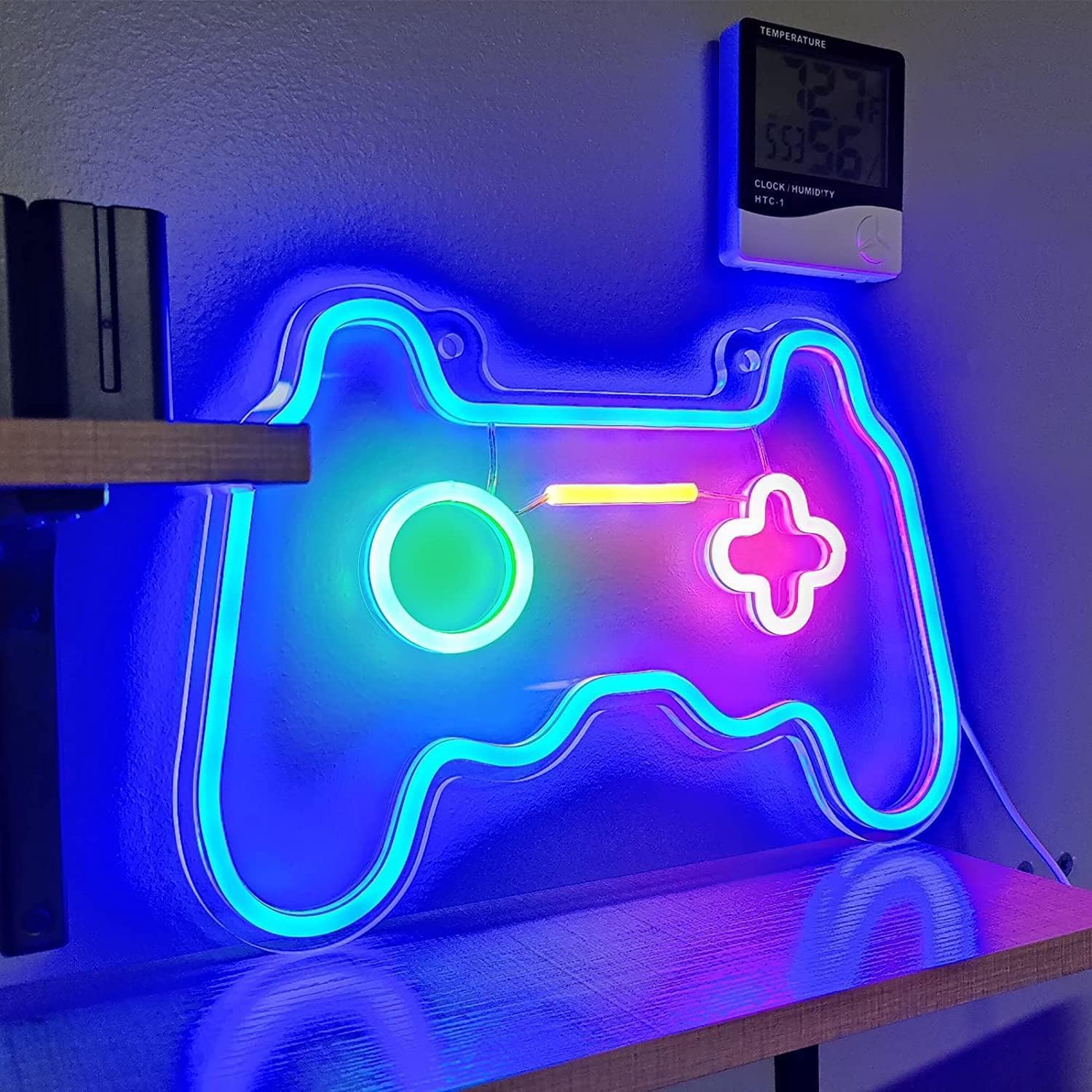 MEDE Dimmable Game Neon Sign, Glass Gaming Neon Light Sign Powered by USB with S...