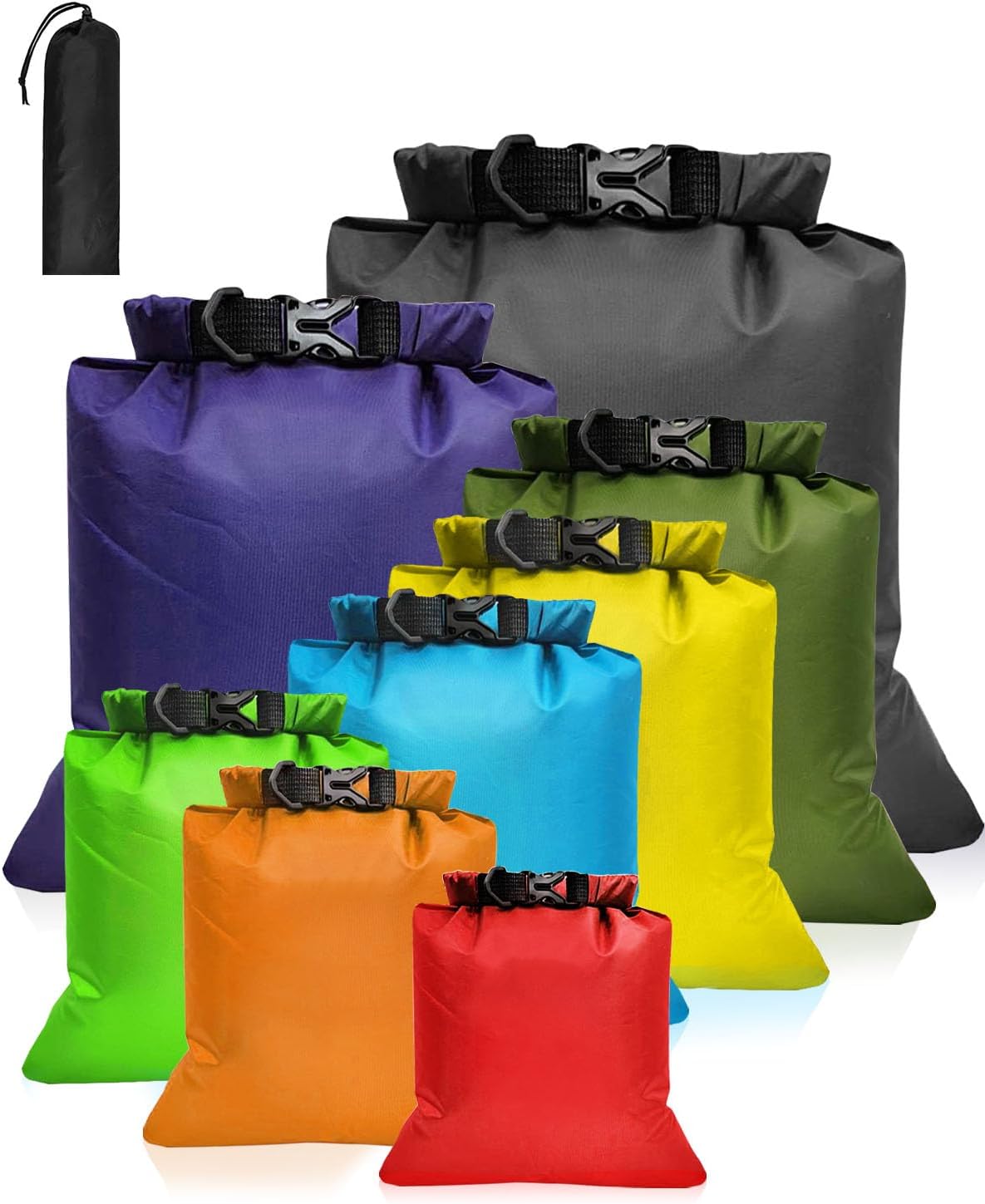 Dry Bags Waterproof Set 8 Pack, Lightweight Large Capacity Dry Bags Waterproof S...