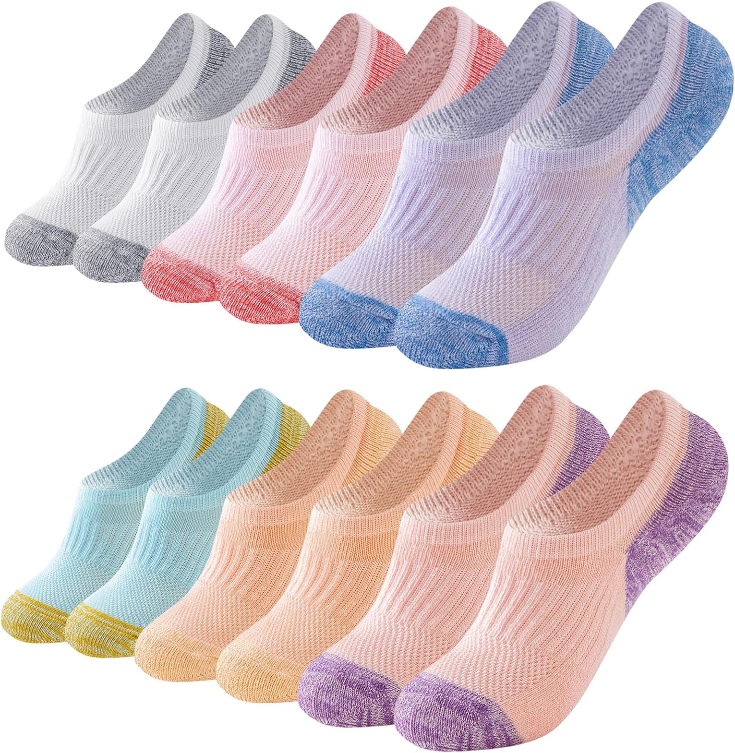 inaWarm Trainer Socks Womens 6-8 3-5,Invisible Ankle Socks Cotton Cushioned No S...