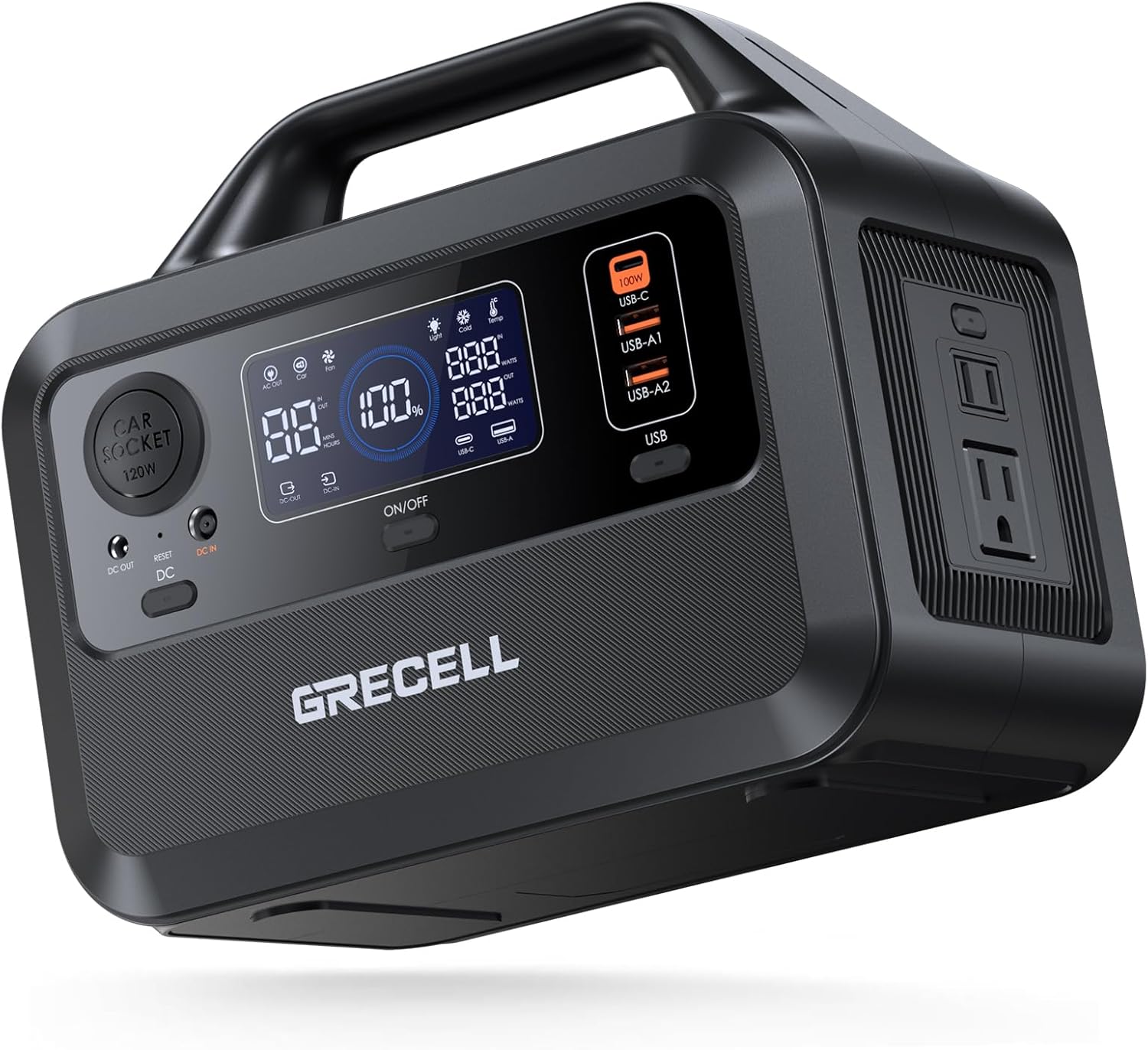 GRECELL Portable Power Station 300W, 230Wh LiFePO4 (LFP) Battery, 1.5hrs Fast Ch...