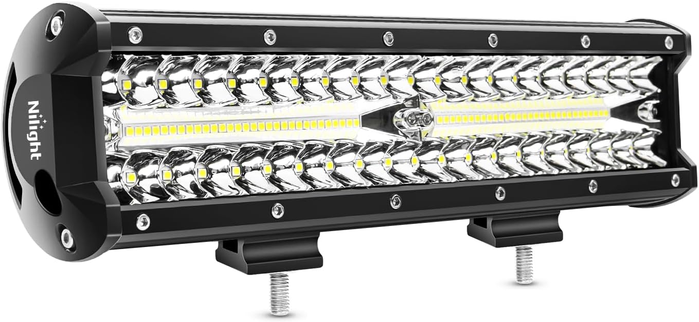 Nilight Led Light Bar 12Inch 300W Triple Row Flood...