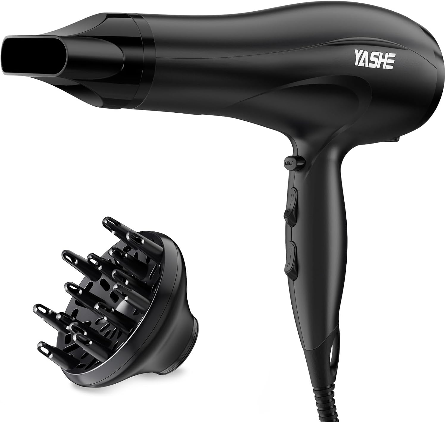 YASHE Professional Hair Dryer with Diffuser, 1875W Salon Ionic Blow Dryer, Fast...