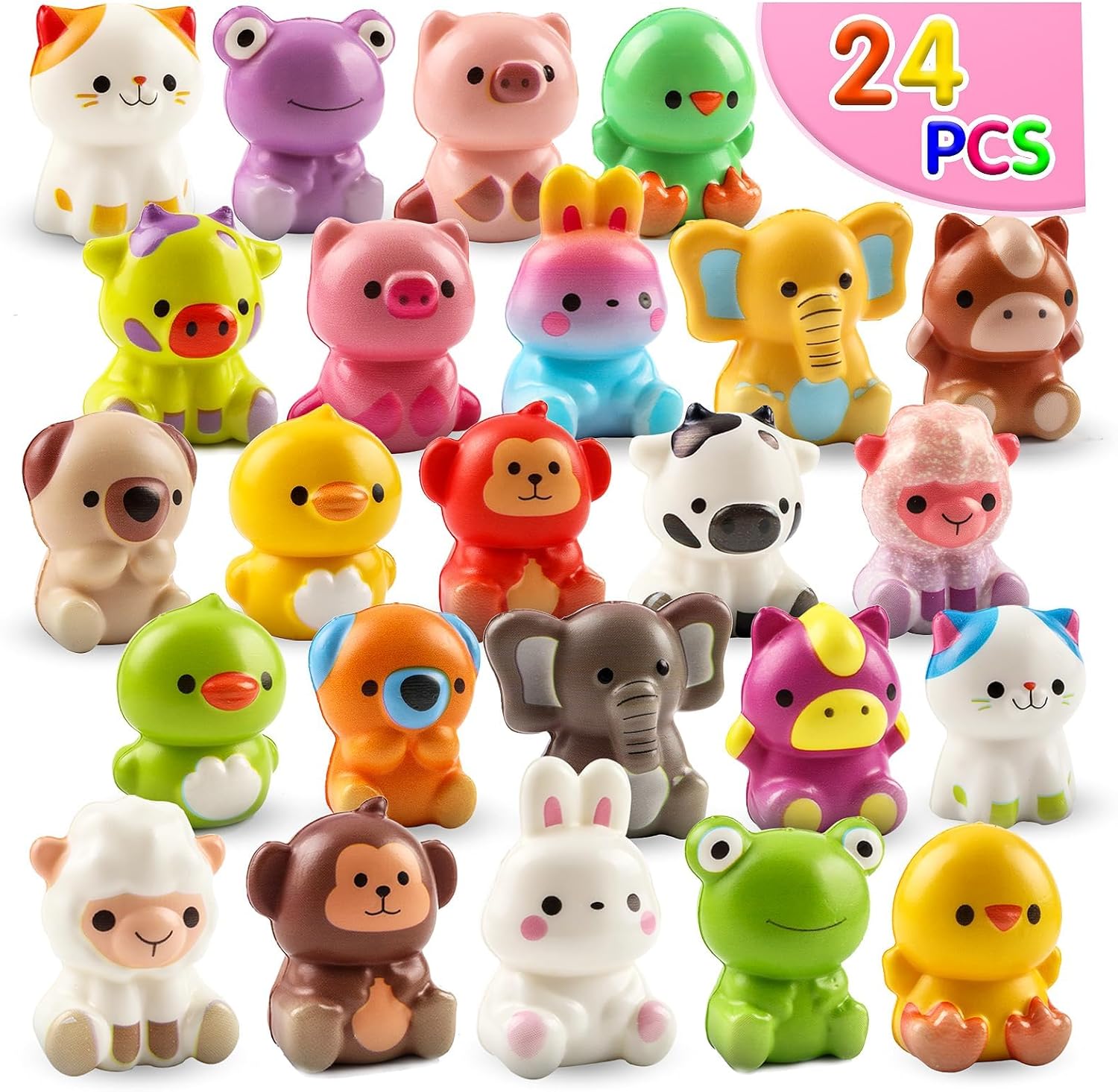 Party Favors for Kids 24PCS Animal Squishy Toys,Goodie Bag Stuffers for Kids,Pin...