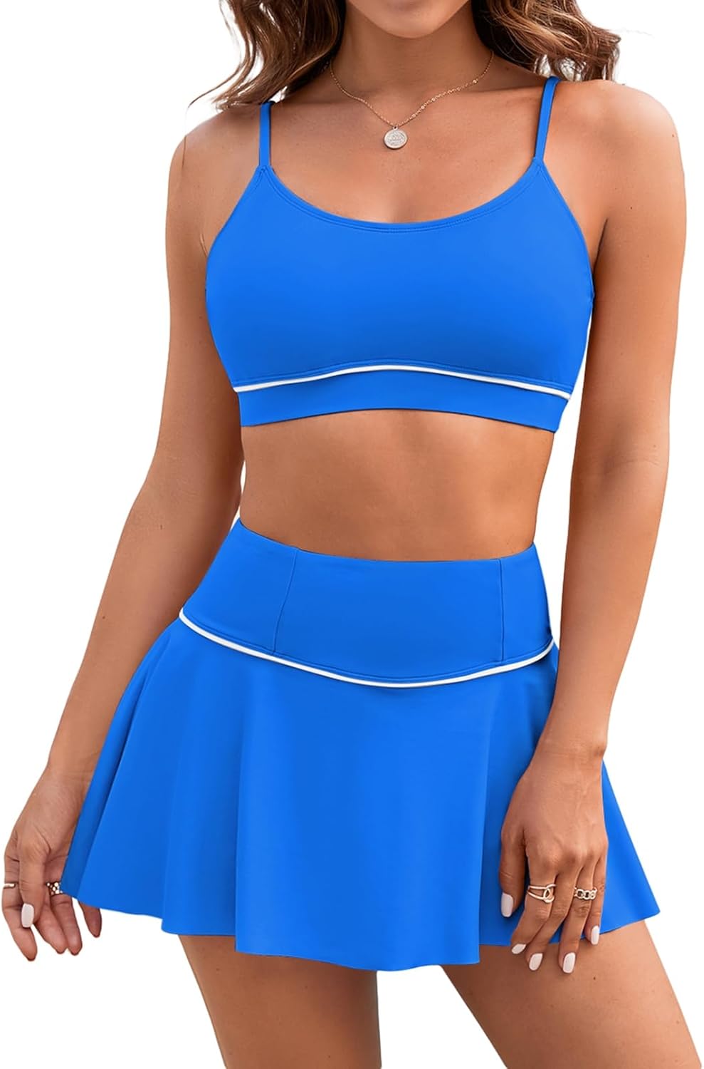 Pink Queen 2025 High Waisted Bikini Set for Women 2 Piece Swimsuits Scoop Neck S...