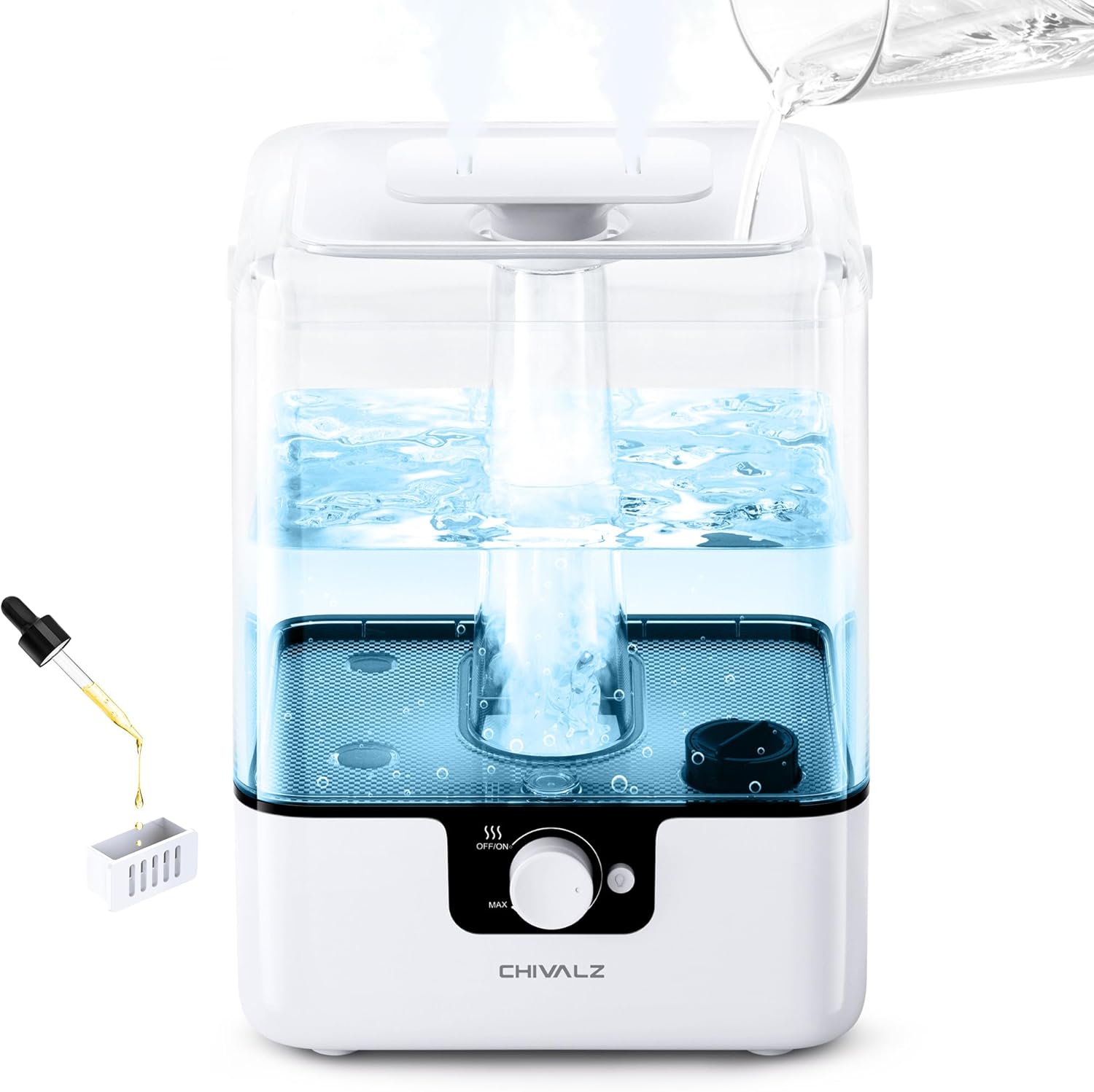 6L Humidifiers for Bedroom Large Room Home, CHIVALZ Cool Mist Top Fill Humidifie...