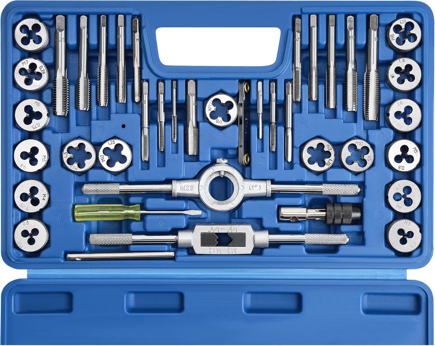 40pcs Metric Tap and Die Set, Metric Standard Rethreading Tool Kit, Coarse and F...