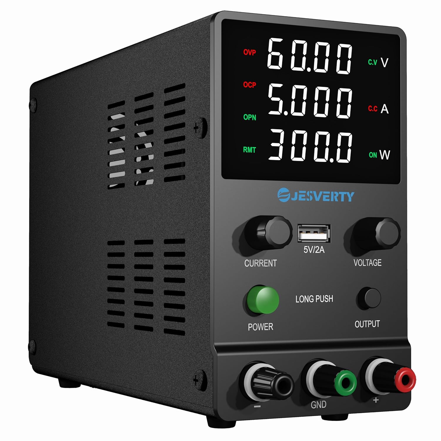 Jesverty DC Power Supply Variable, 0-60V 0-5A Adjustable Switching DC Regulated...