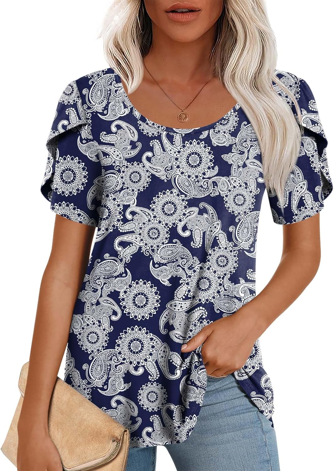 CATHY Womens T-Shirts 2025 Summer Tops Short Sleeve Crewneck Blouse M-3XL White...