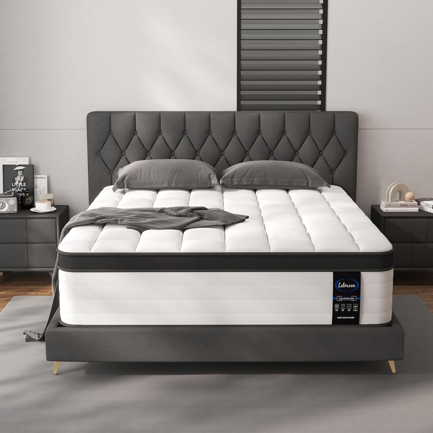 King Size Mattress, 12 Inch King Mattress in a Box, Medium Firm with Memory Foam...