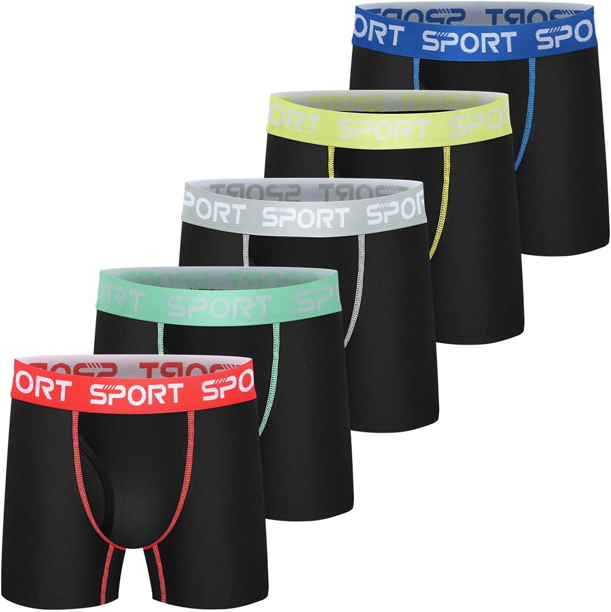 Boys Cotton Boxer Briefs Underwear Mesh Performance Sport Boxer Briefs for Big B...