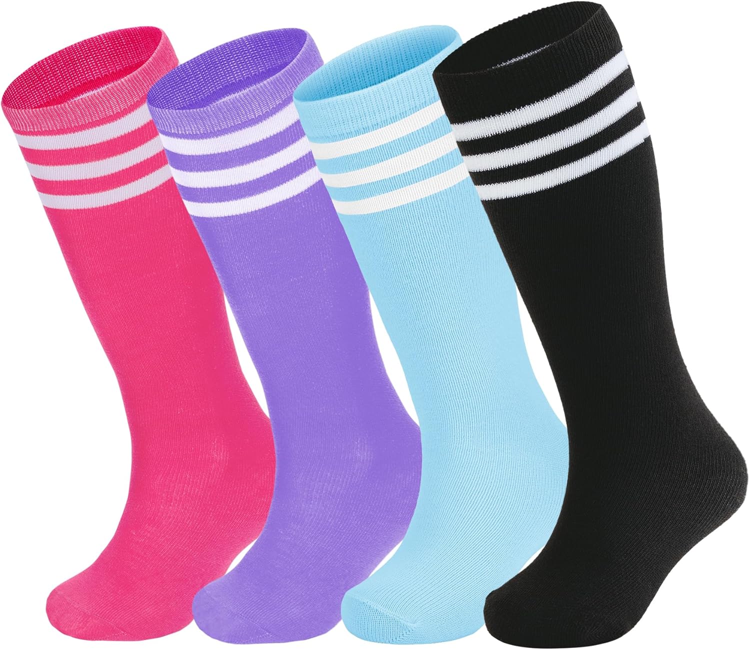 Zando 4 Pairs Kids Soccer Socks Baseball Softball Socks Youth Athletic Socks Boy...