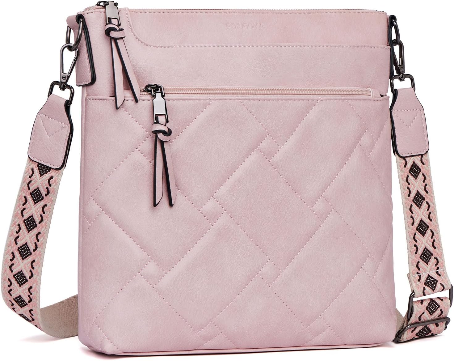 POIUGOYA Quilted Crossbody Bags for Women Trendy,Vegan Leather Medium Shoulder H...
