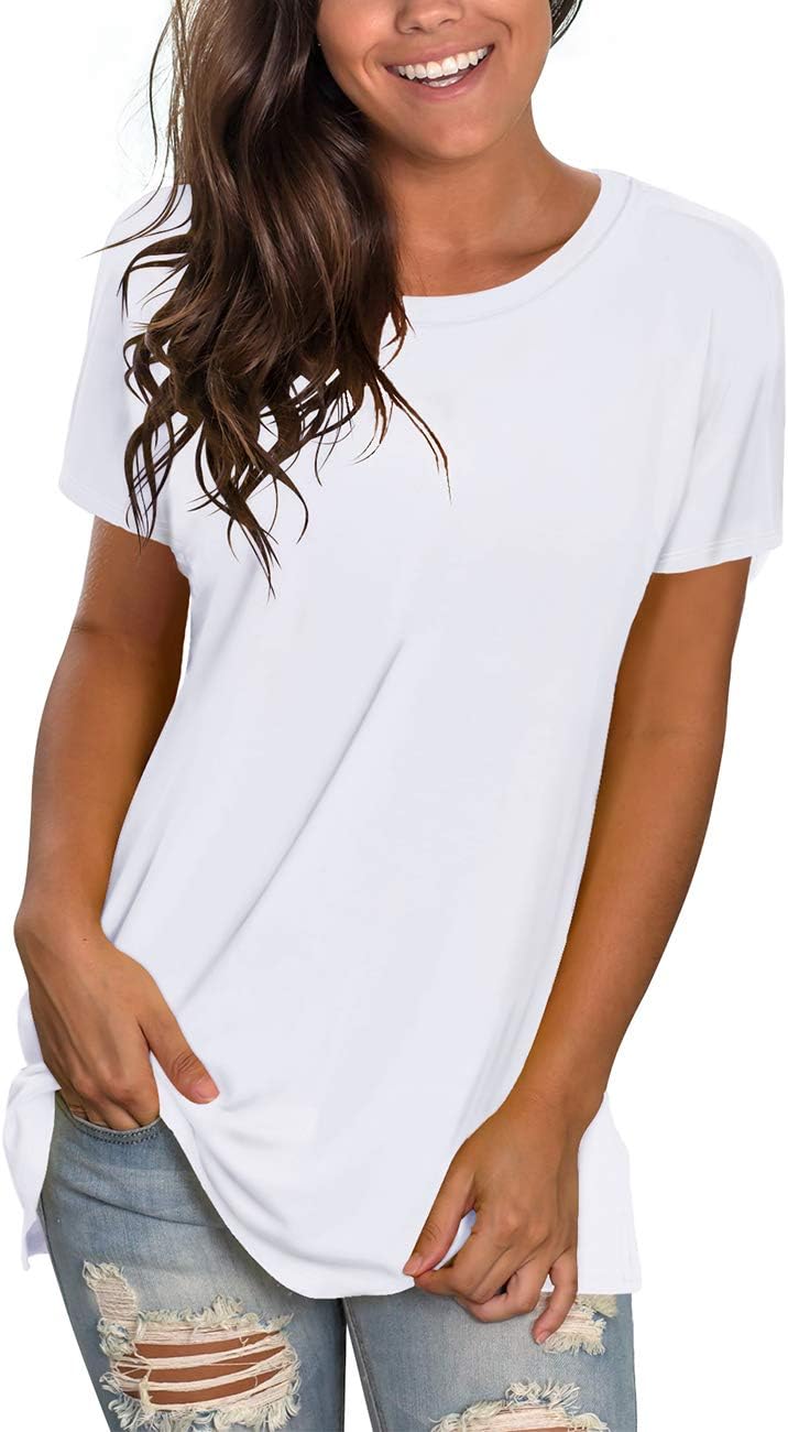 Saloogoe Womens Loose Fit Tshirts Short Sleeve Summer Tops Casual Workout Yoga T...