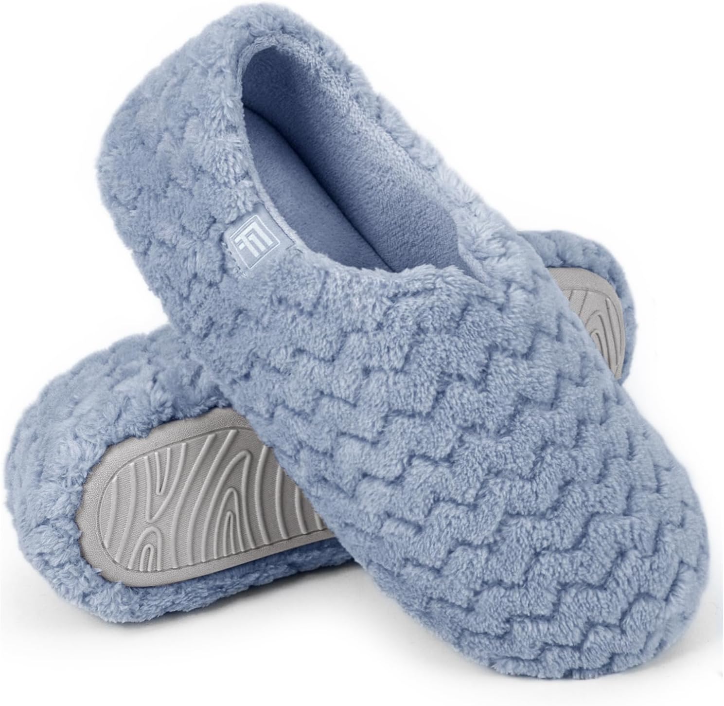 FamilyFairy Women's Memory Foam Slippers Soft Sherpa Lining Anti-Slip Lightweigh...