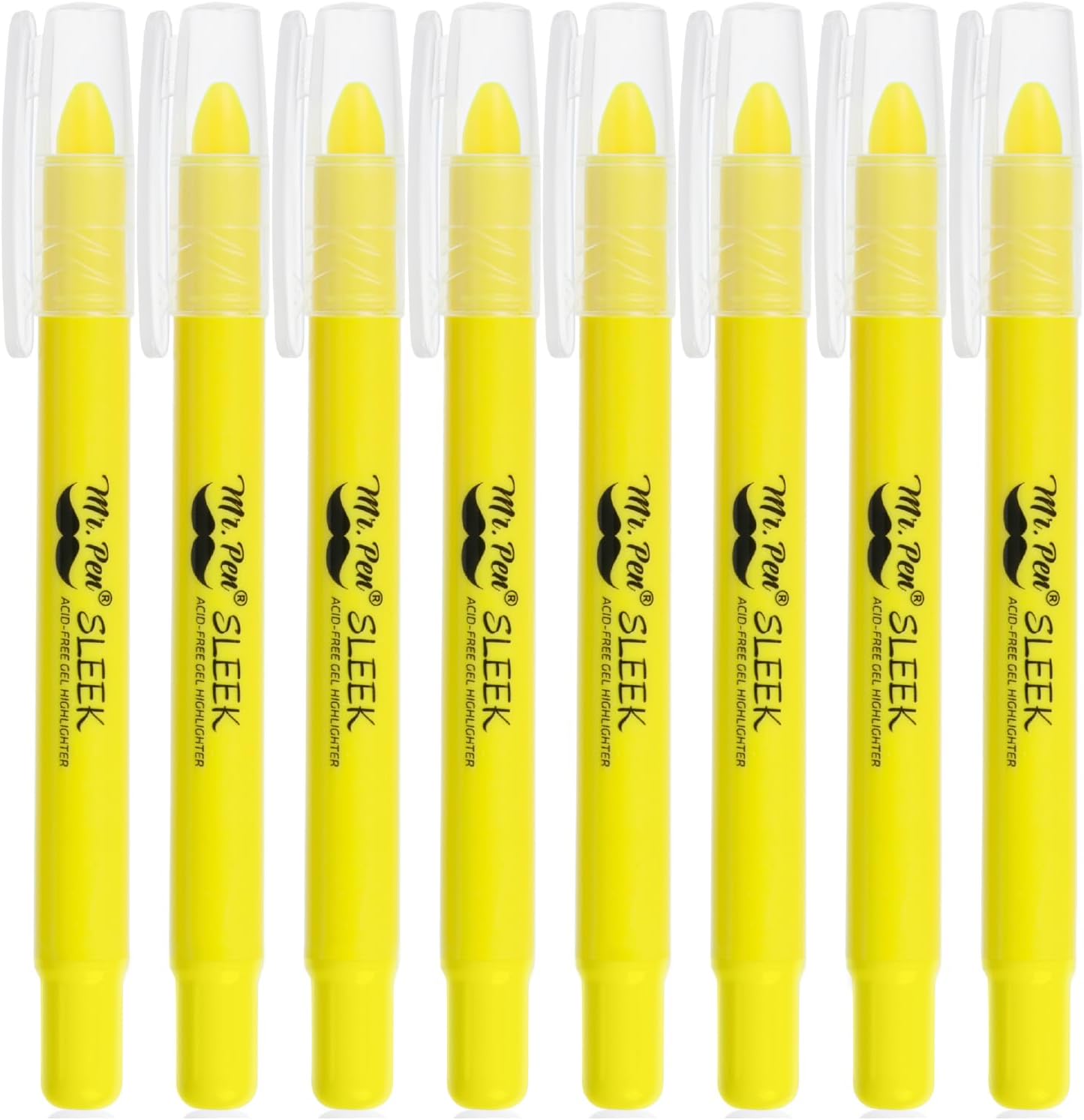 Mr. Pen- No Bleed Gel Bible Highlighters, Yellow, Pack of 8, Fluorescent Gel Hig...