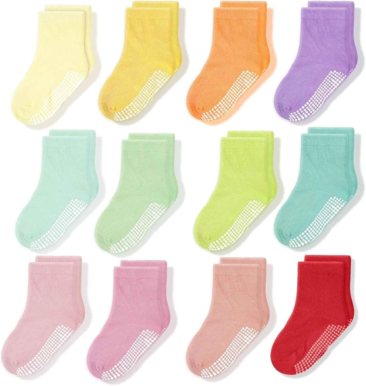 CozyWay Baby & Toddler Socks With Grippers Non Slip Crew Grip Socks for Girls an...