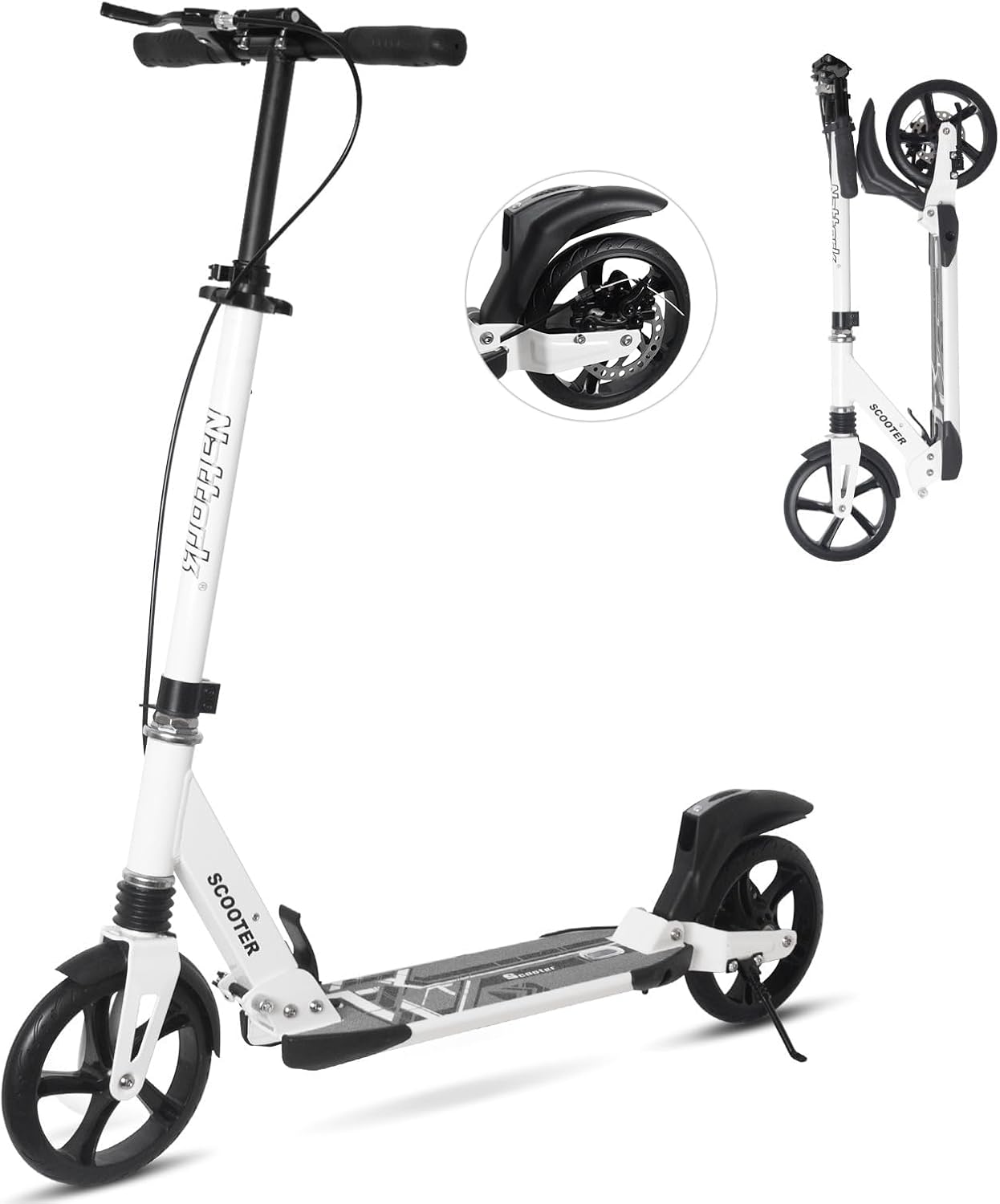 Nattork Scooter for Kids 8-12, Teens and Adults- Adjustable Height Folding Kick...