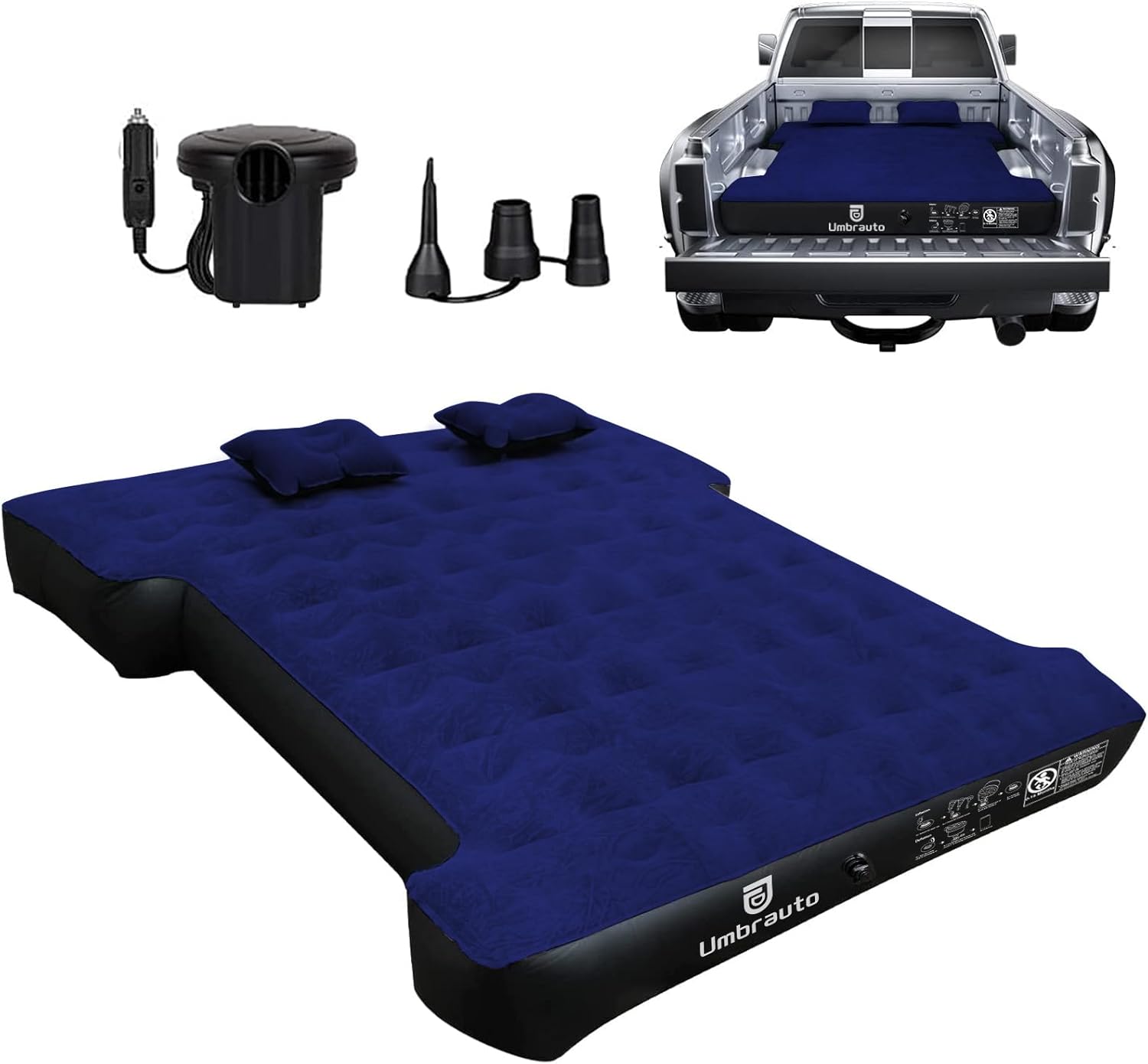 Umbrauto Truck Bed Air Mattress for 6-6.5ft Full Size Truck Beds, Inflatable Pic...