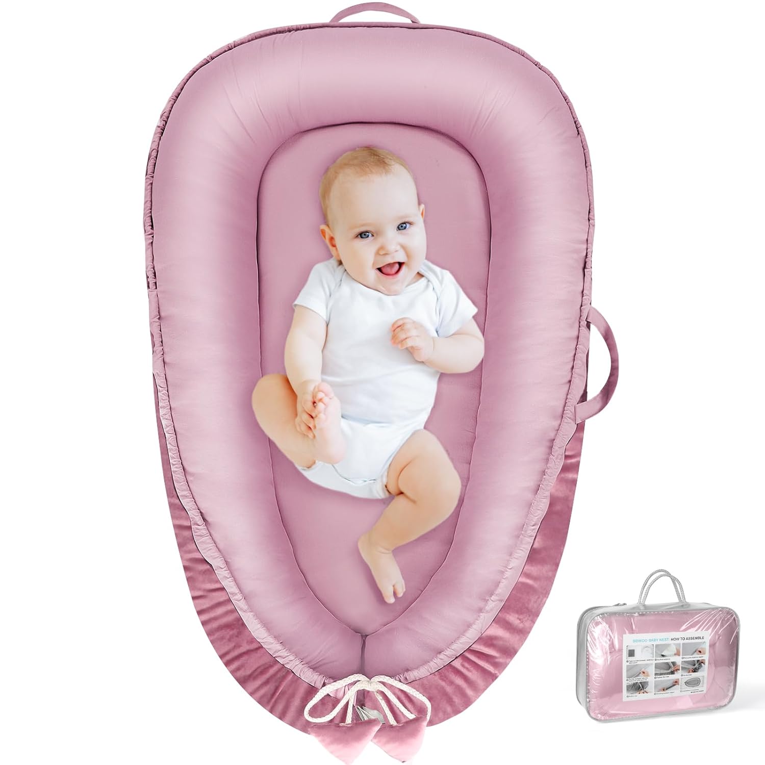 Baby Lounger - Baby Lounger for Newborn 0-24 Months, Breathable & Soft Cotton an...