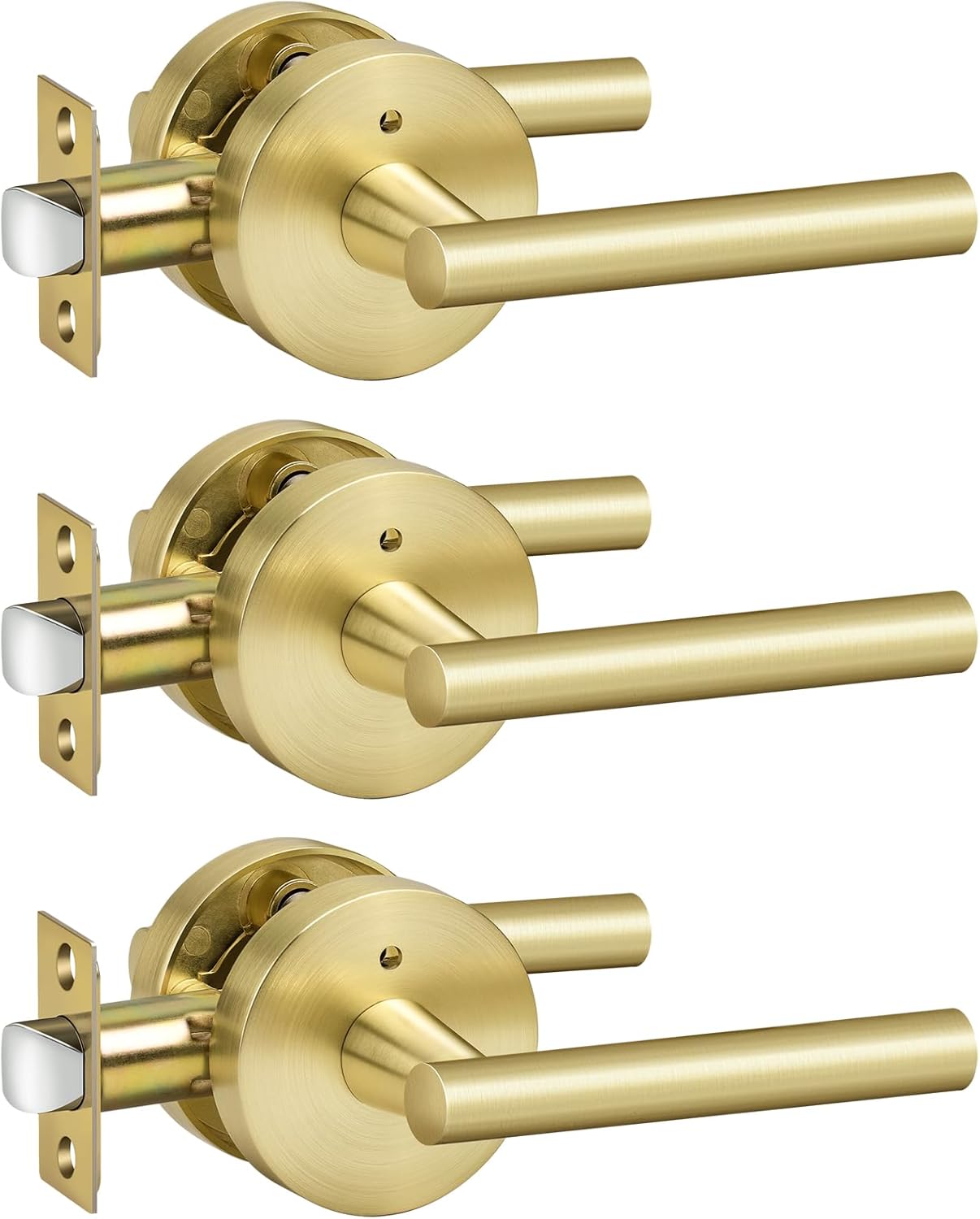 goldenwarm Gold Interior Door Handles, Gold Privacy Lever Door Handle, Heavy Dut...