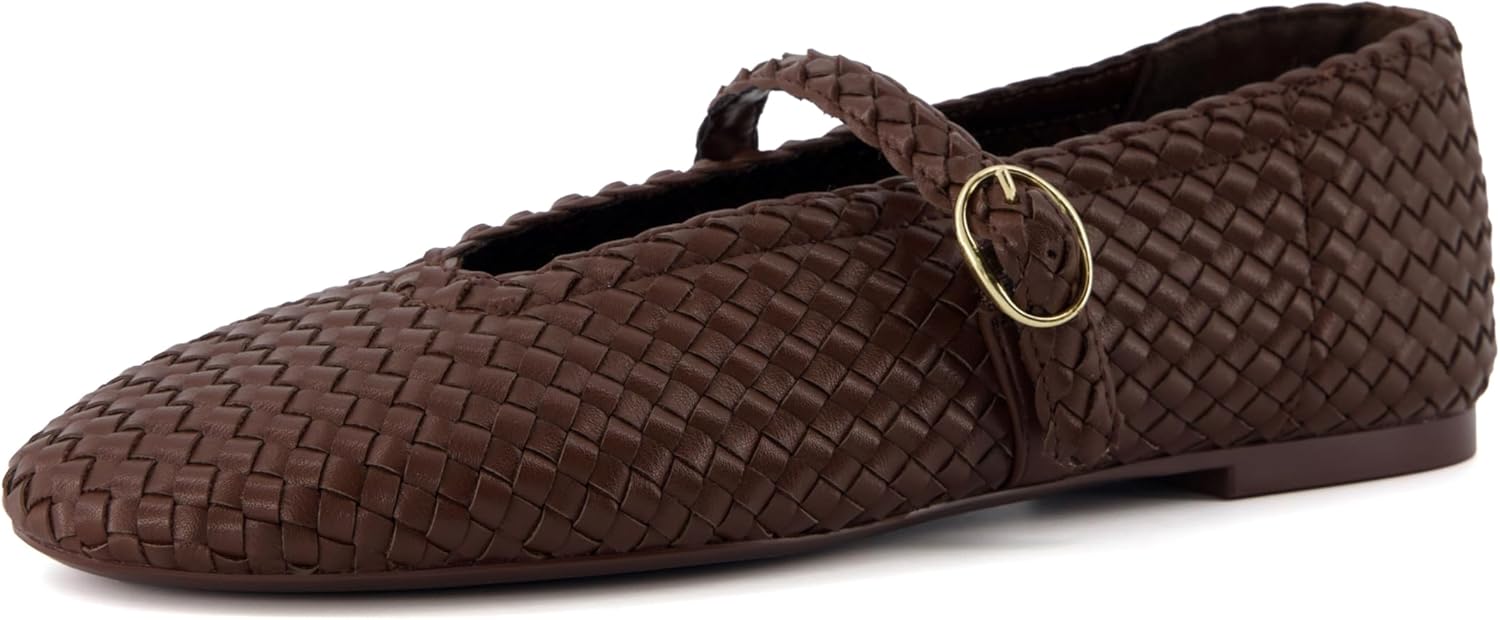 CUSHIONAIRE Women's Bistro Woven Mary Jane Flat +Memory Foam, Wide Widths Availa...