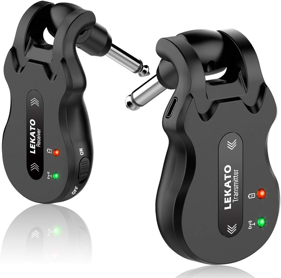LEKATO Wireless Guitar System 5.8 Wireless Guitar Transmitter Receiver Rechargea...