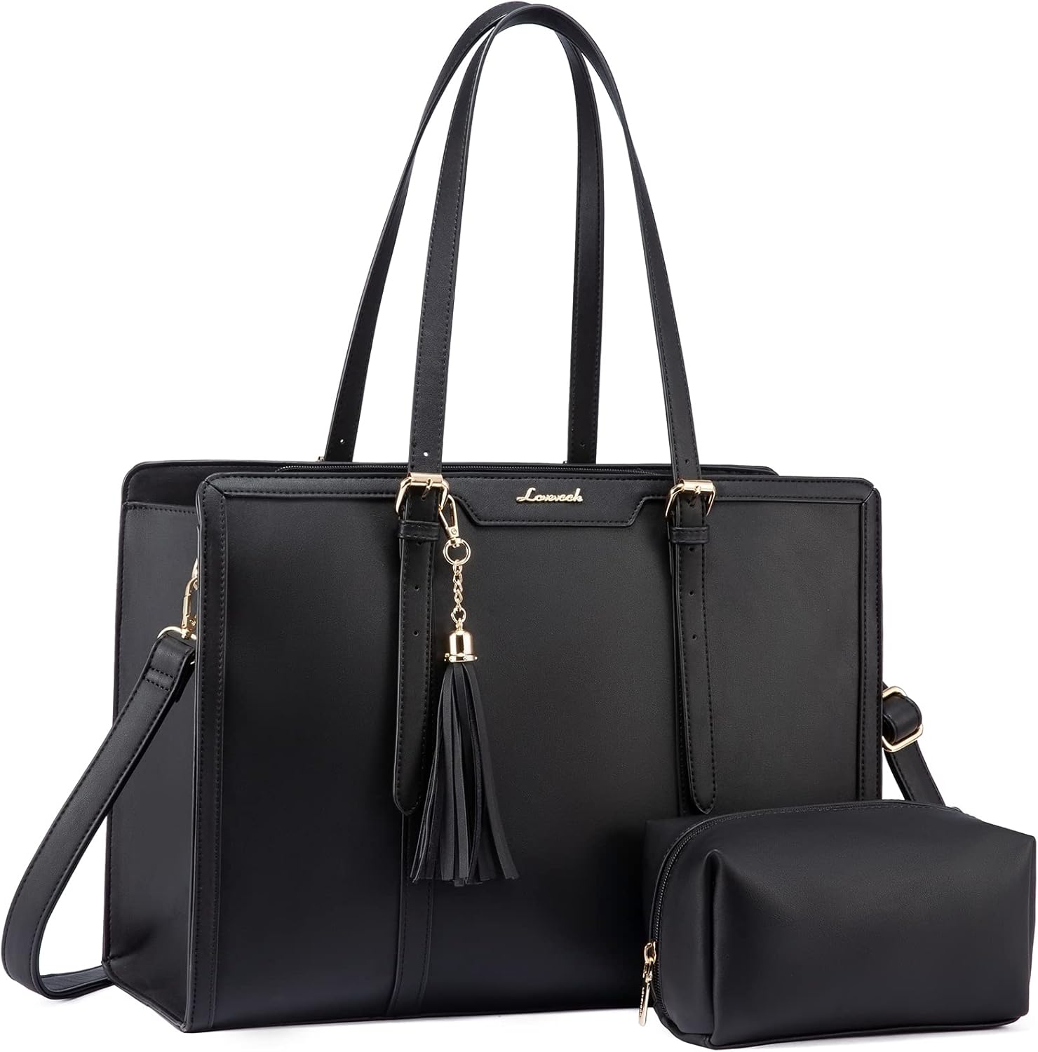 LOVEVOOK Laptop Bags for Women 17.3 inch Large Handbags & Shoulder Bags Leather...