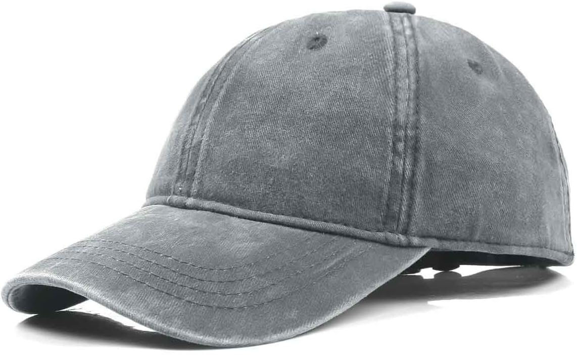 Zylioo XL/XXL Washed Cotton Baseball Cap,Large Pigment Dyed Running Caps,Big Vin...