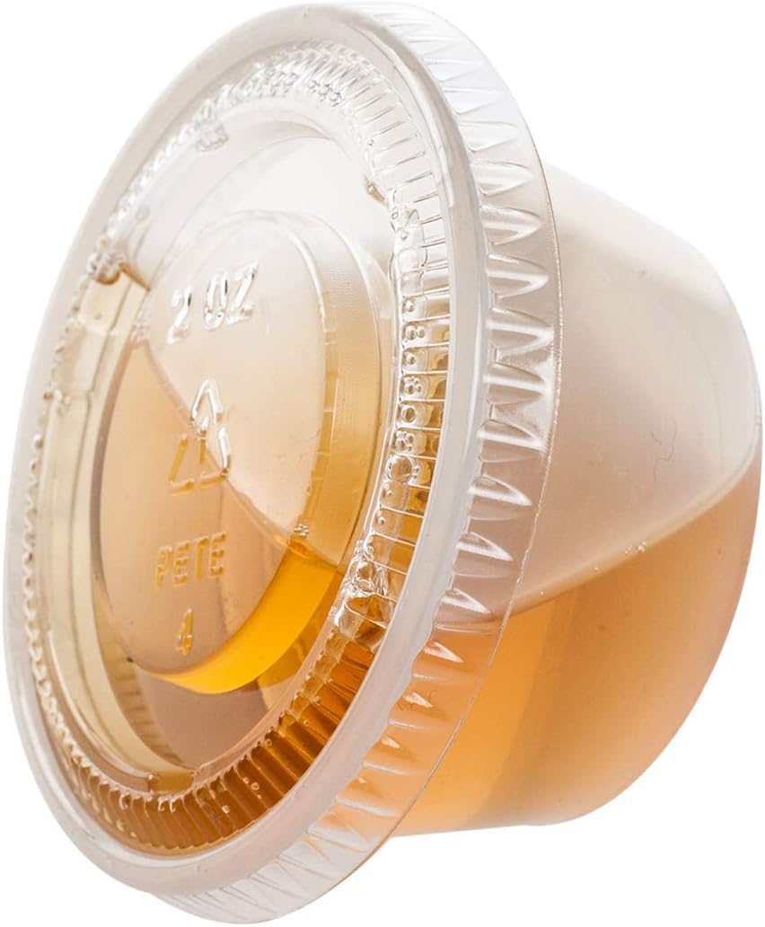 TashiBox 2 oz 100 Sets Disposable Plastic Cups with Lids, Jello Shot Cups Souffl...