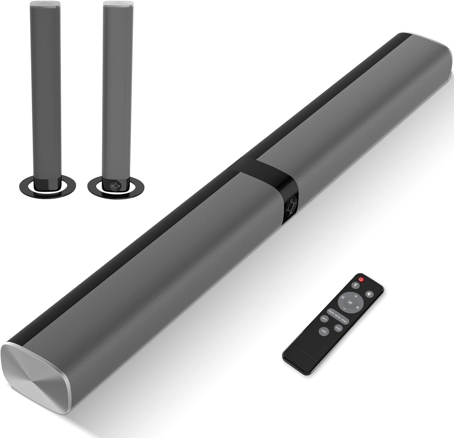 Sound Bar for Smart TV, 60W Soundbar for TV, Wired & Bluetooth Connection with D...