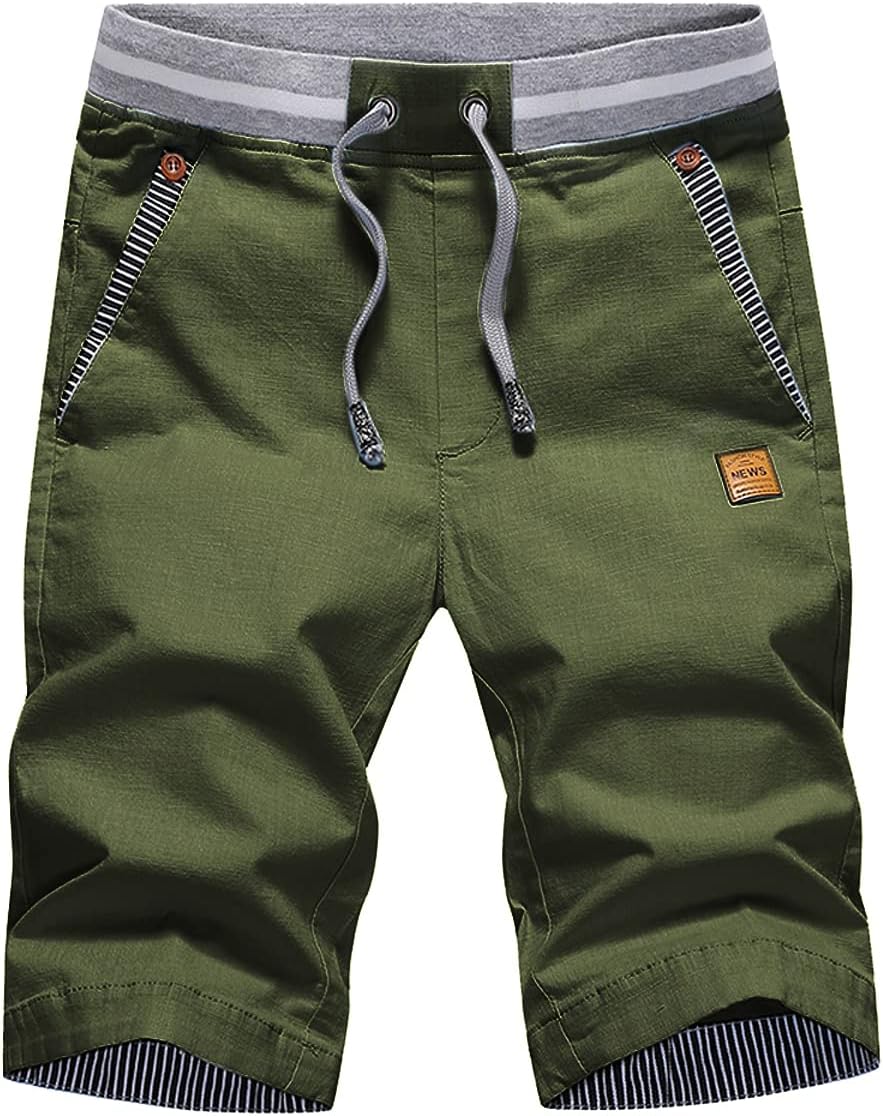 Tansozer Men's Shorts Casual Classic Fit Drawstring Summer Beach Shorts with Ela...