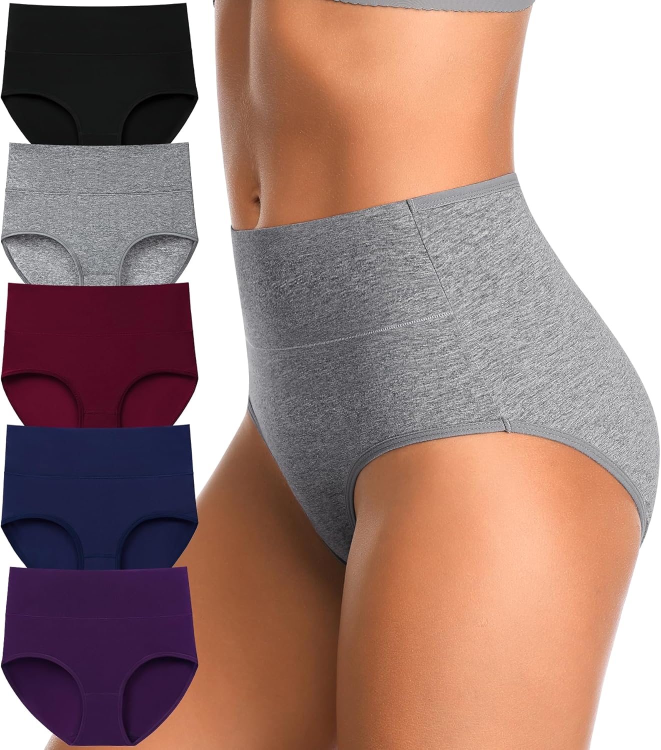 High Waisted Postpartum Underwear Slight Tummy Control Underwear Soft Full Cover...