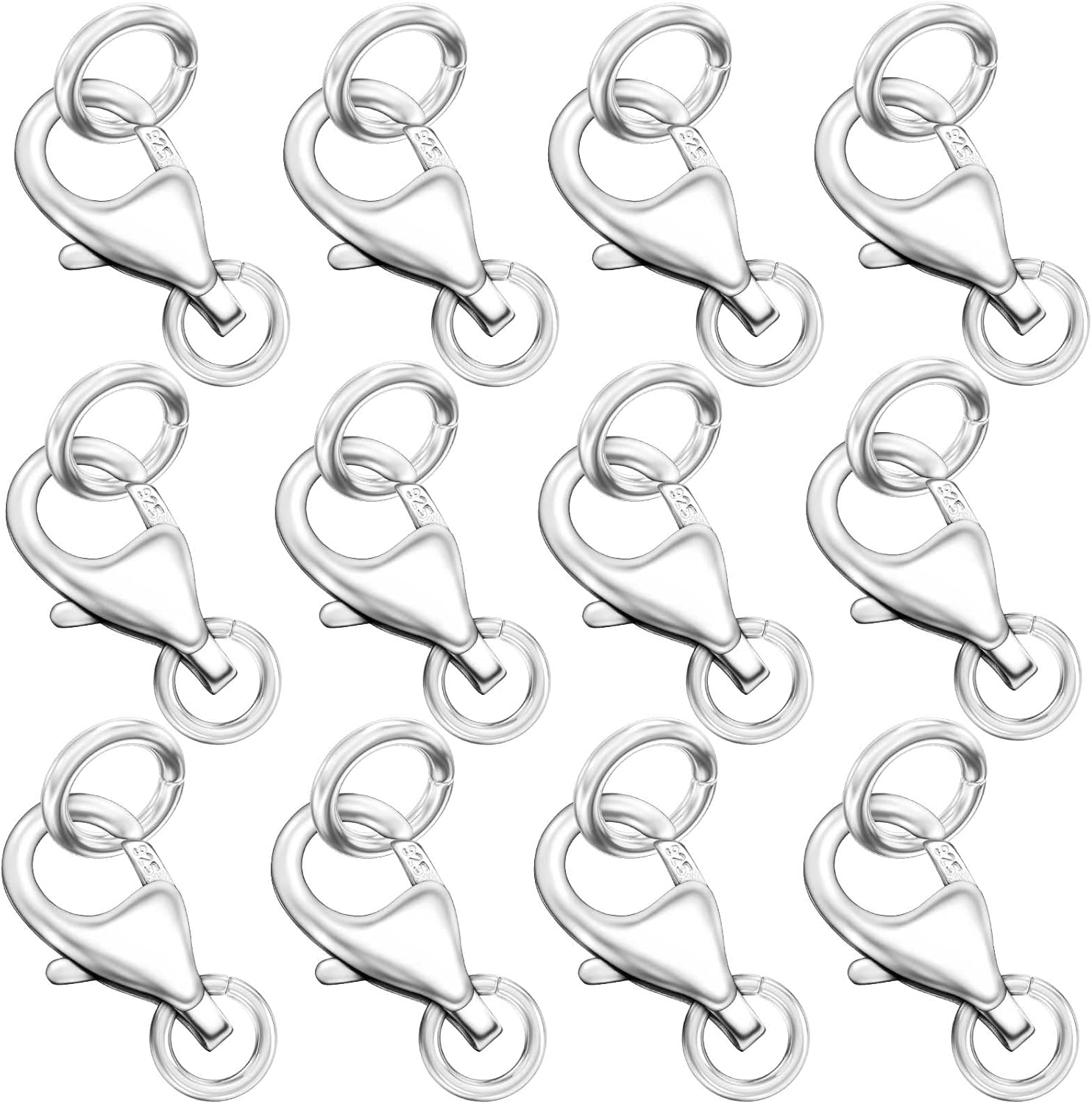 OHINGLT 925 Sterling Silver Lobster Claw Clasp with Closed Jump Rings,Necklace C...