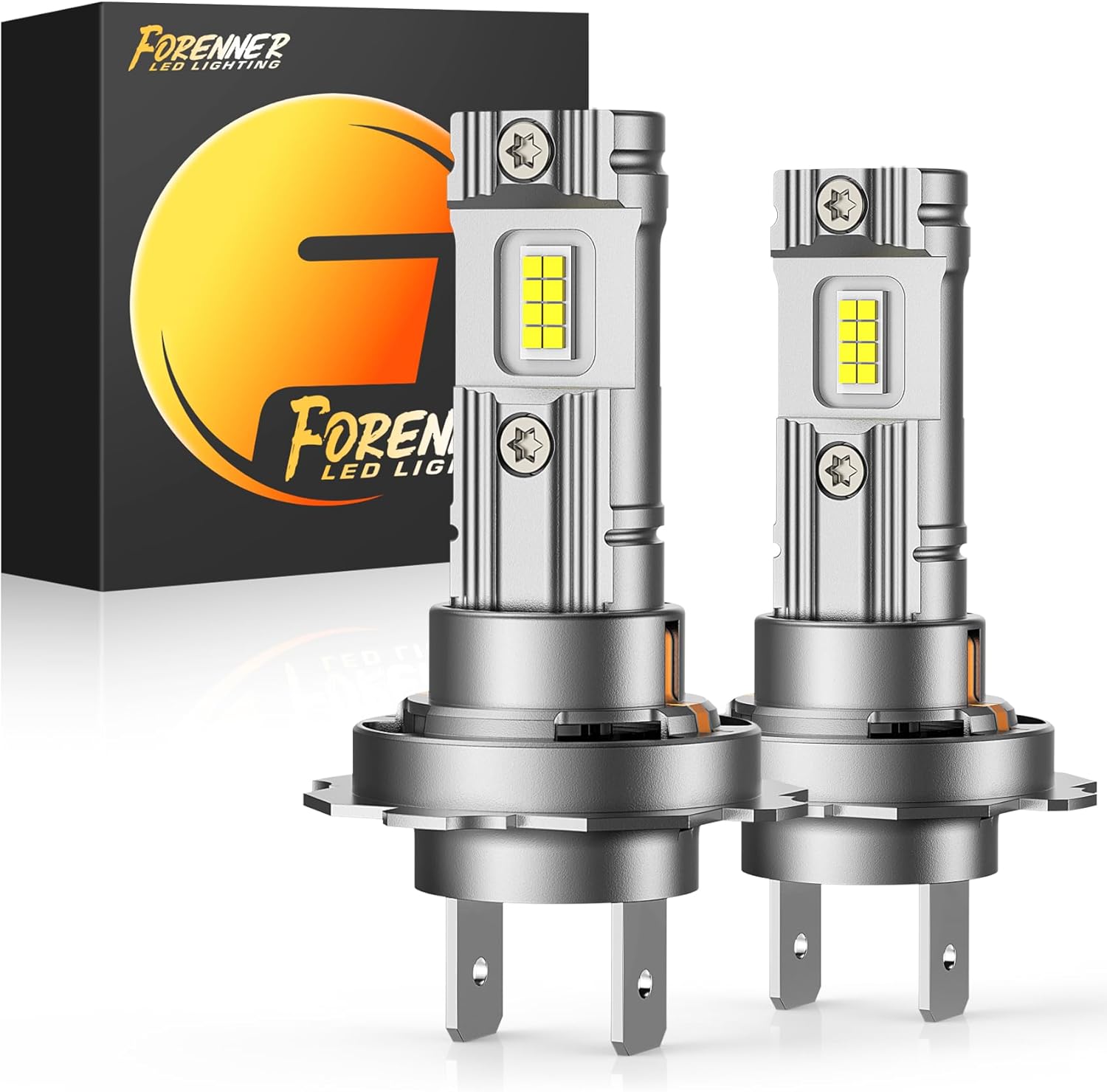 forenner H7 Light Bulbs, 5-Min Easy Installation, 800% Brightness 6500K White wi...