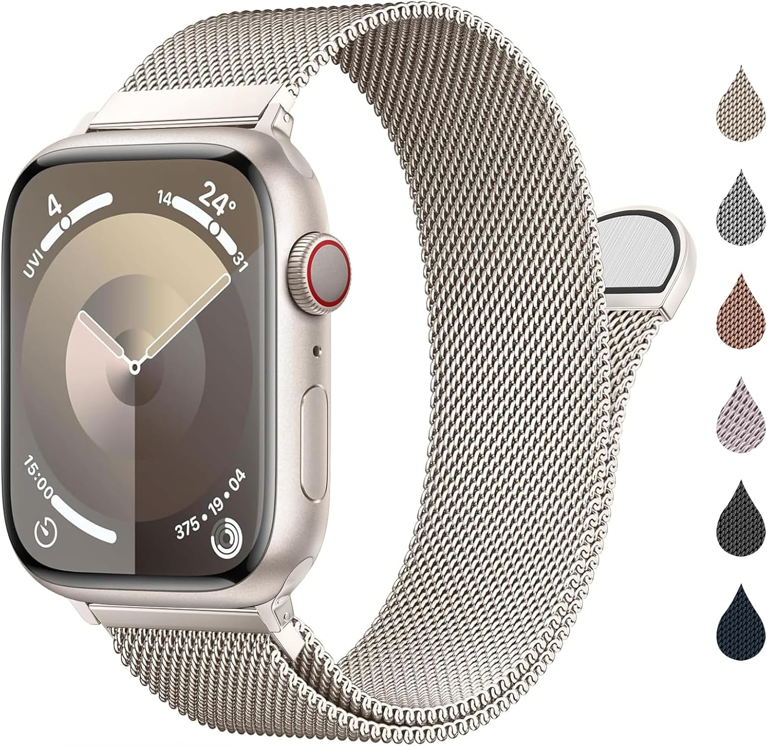 Patented Milanese Loop Compatible with Apple Watch Straps 46mm 38mm 40mm 41mm 42...