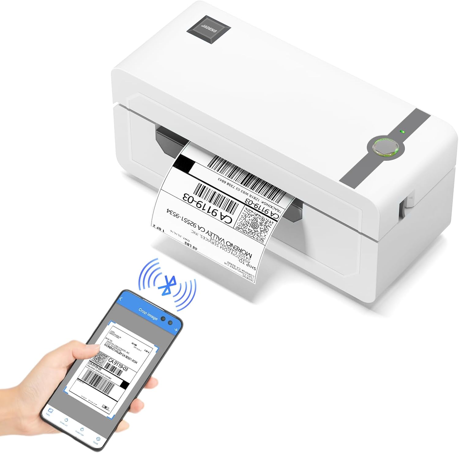 JADENS Bluetooth Thermal Label Printer, 4x6 Wirele...
