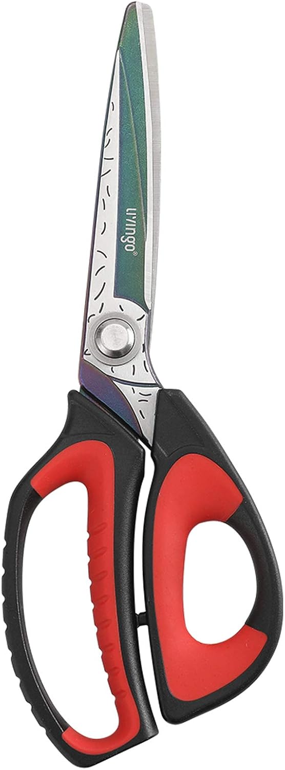 LIVINGO 10" Multipurpose Heavy Duty Scissors, Titanium Coating Ultra Sharp Forge...