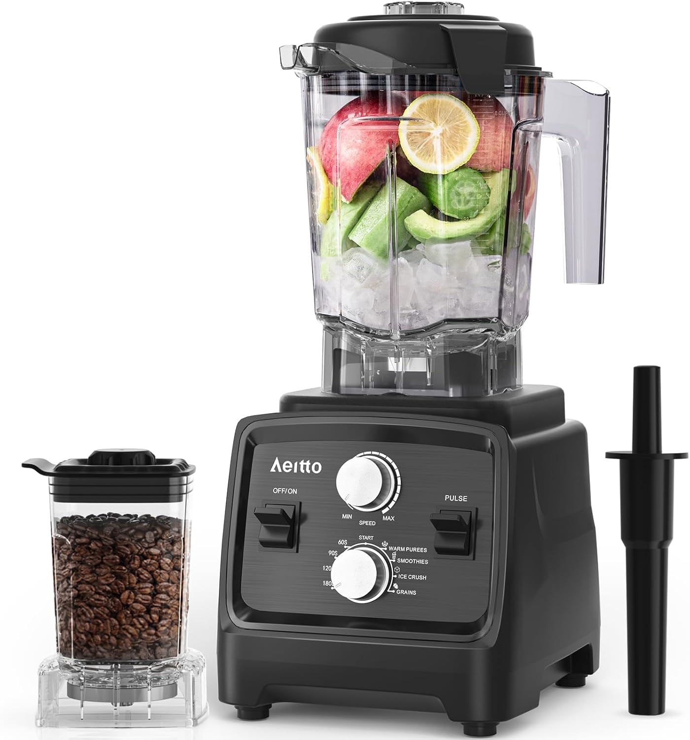 Aeitto Blenders for Kitchen with 1800W Motor, 68Oz. Large Capacity, 2-in-1 Blend...