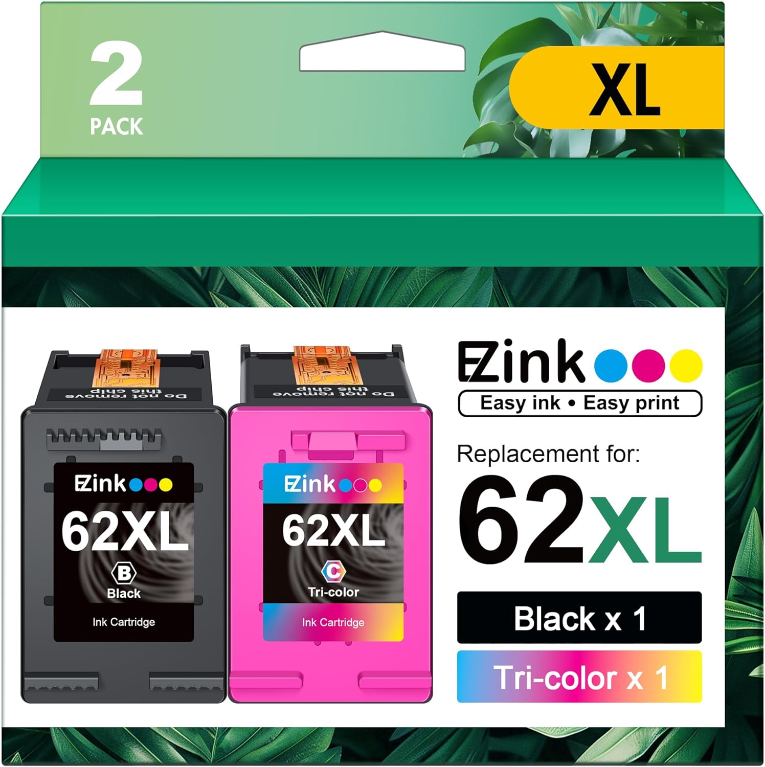 E-Z Ink 62XL Remanufactured Ink Cartridges for HP 62 XL 62XL Ink Cartridge Combo...