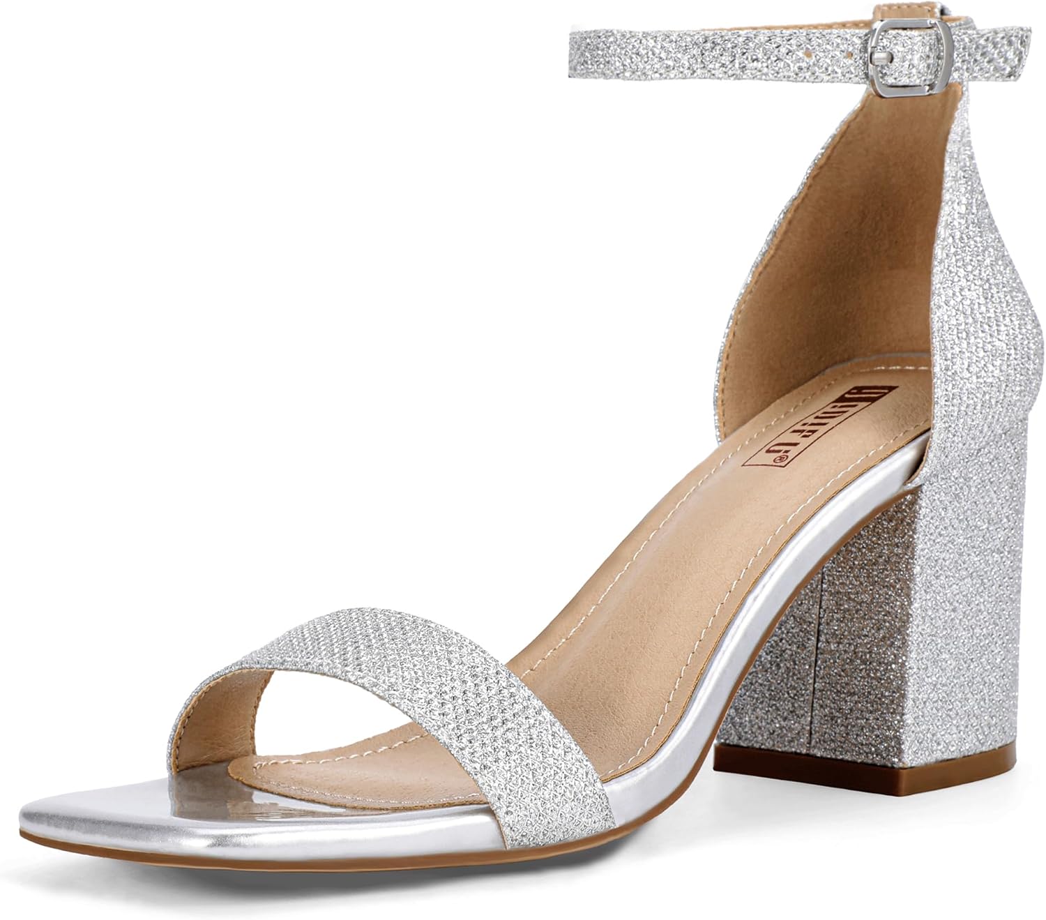IDIFU IN3 Chunky Block Square Open Toe High Heels Ankle Strap Heeled Sandals Wed...