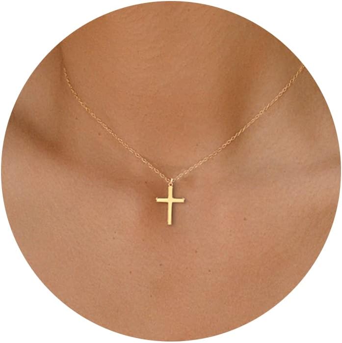 Moodear Cross Necklace for Women - Dainty 14K Gold...