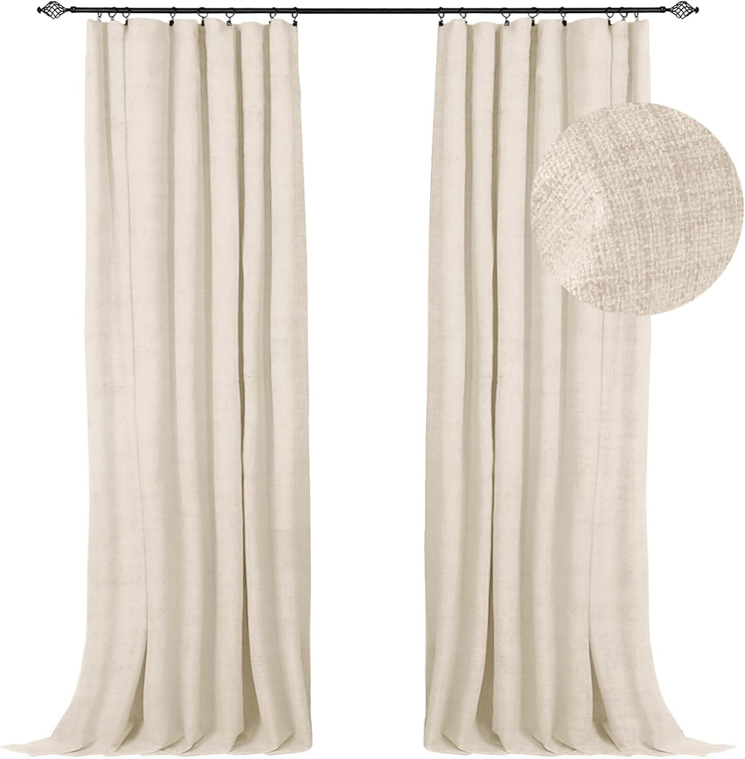 100% Blackout Shield Full Blackout Curtains for Bedroom 120 inch Length 2 Panels...