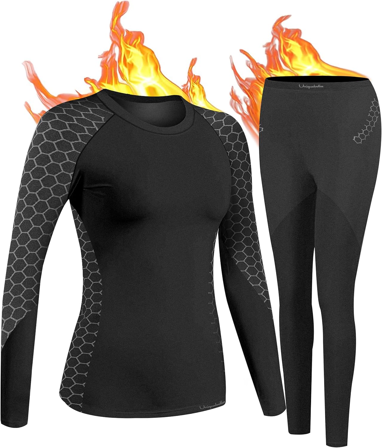 UNIQUEBELLA Thermal Underwear Womens, Quick Dry Winter Ladies Thermal Underwear...
