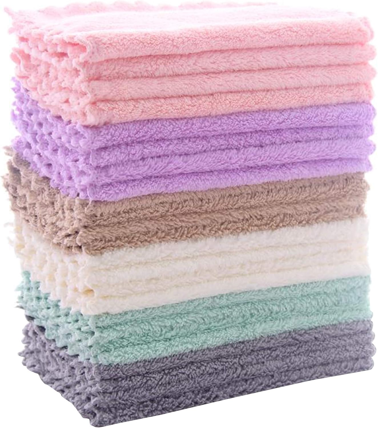 24 Pack Kitchen Dishcloths - Does Not Shed Fluff - Reusable Dish Towels, Dish cl...