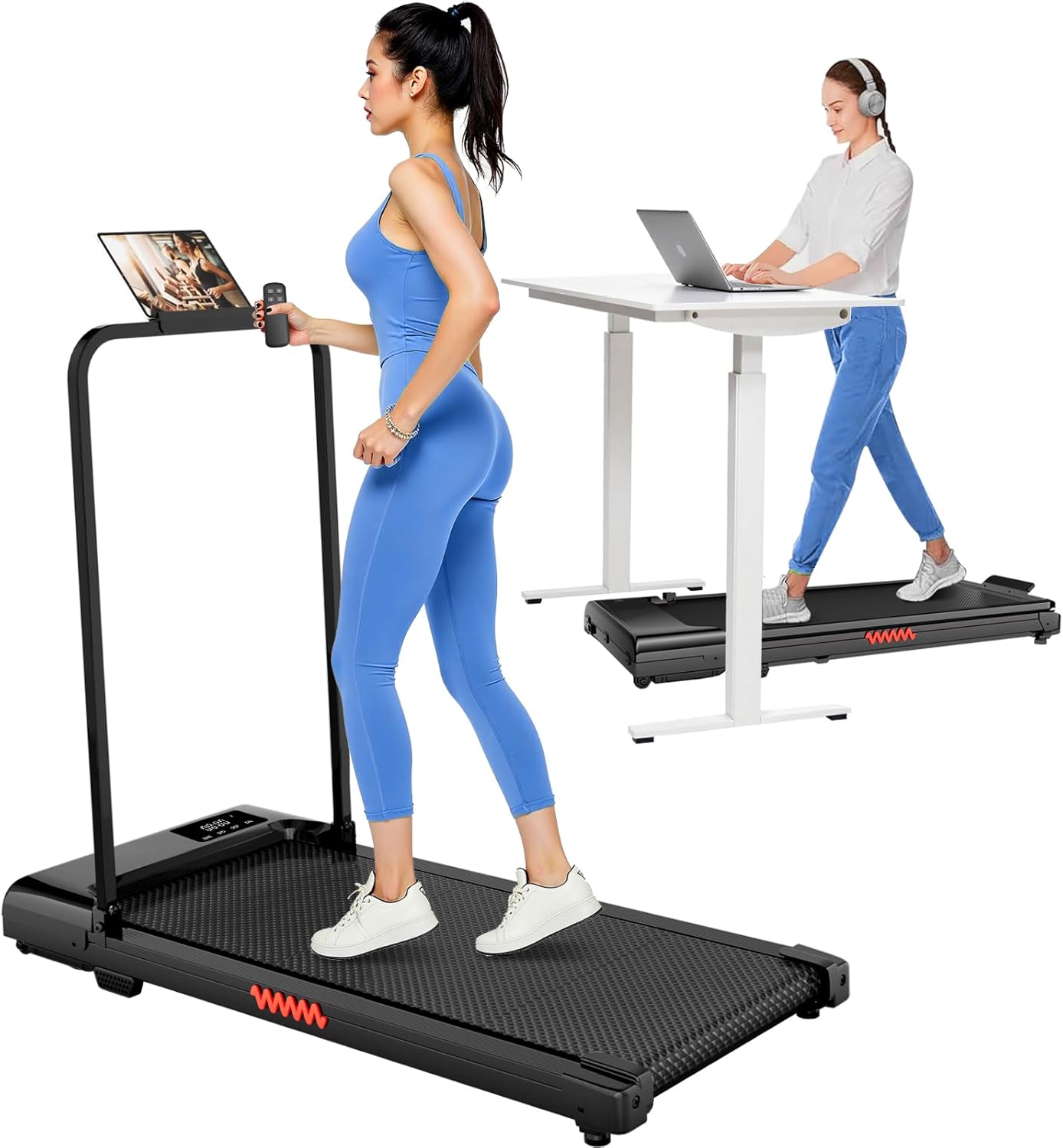 Walking Pad, 3.0HP Walking Pad Treadmill with Handle Bar, 3 in 1 Portable Under...