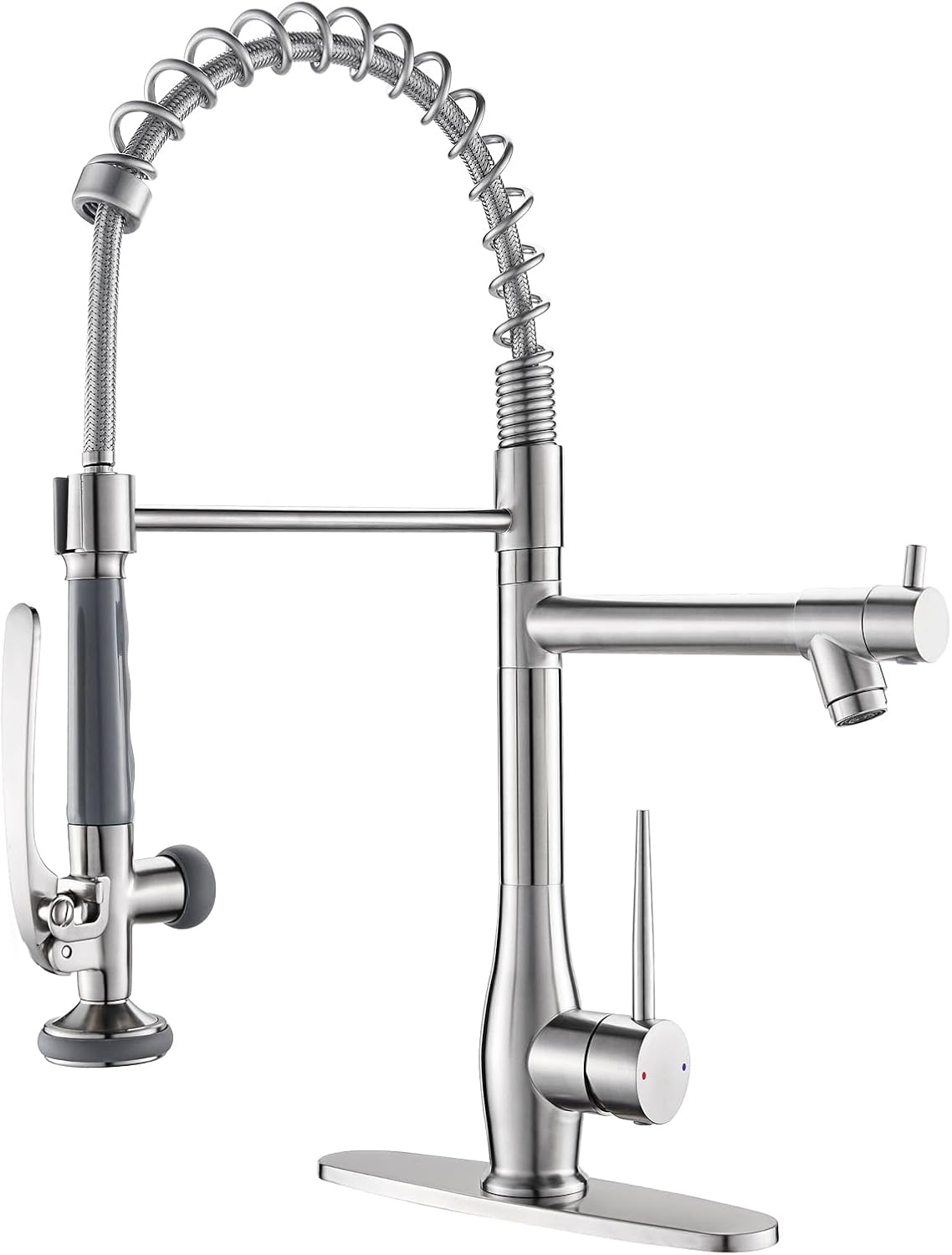 GIMILI Kitchen Faucet with Pull Down Sprayer Single Handle High Pressure Brushed...