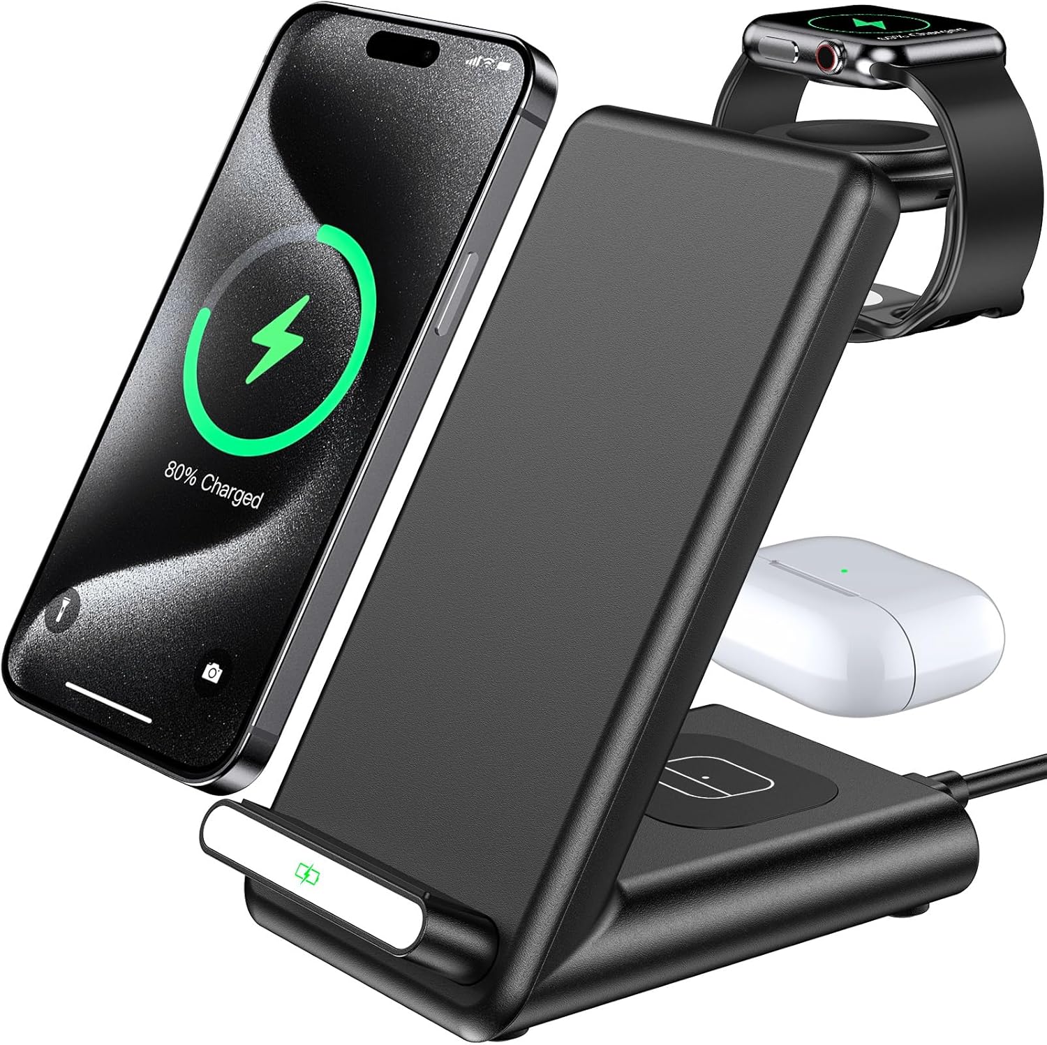 Wireless Charging Station,3 in 1 Wireless Charging Stand Made for Apple Watch Ul...